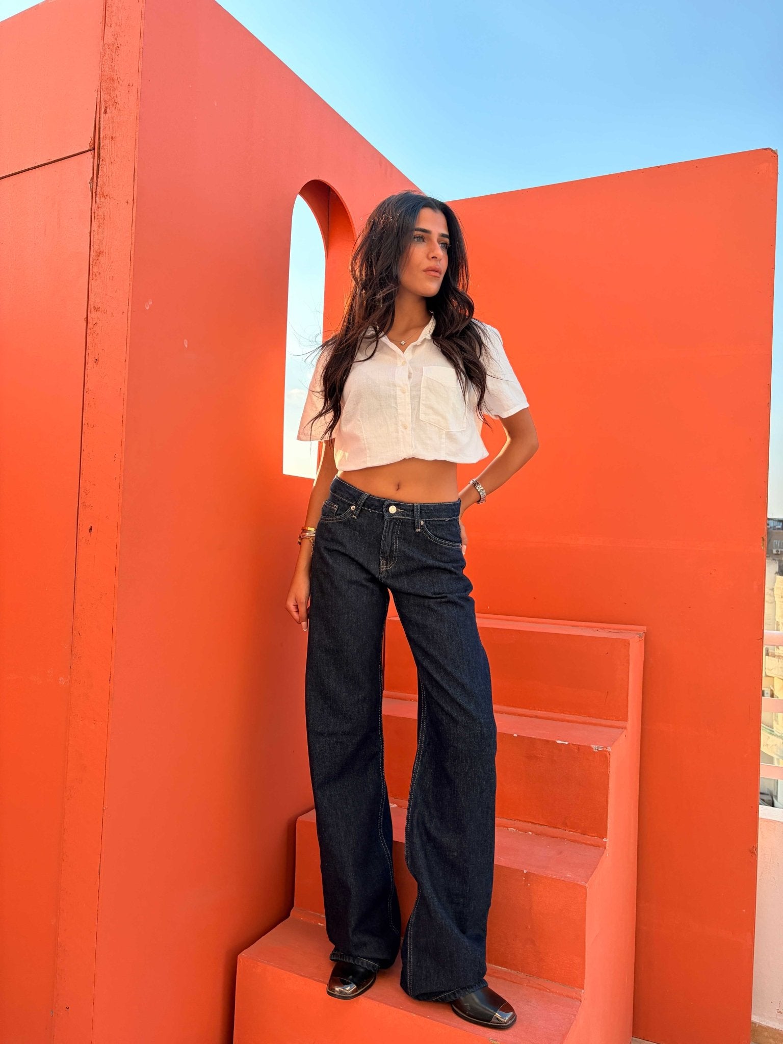 Wide Leg – Low Waist Raw Denim Jeans Wide-Leg CIZARO - Cizaro Jeans