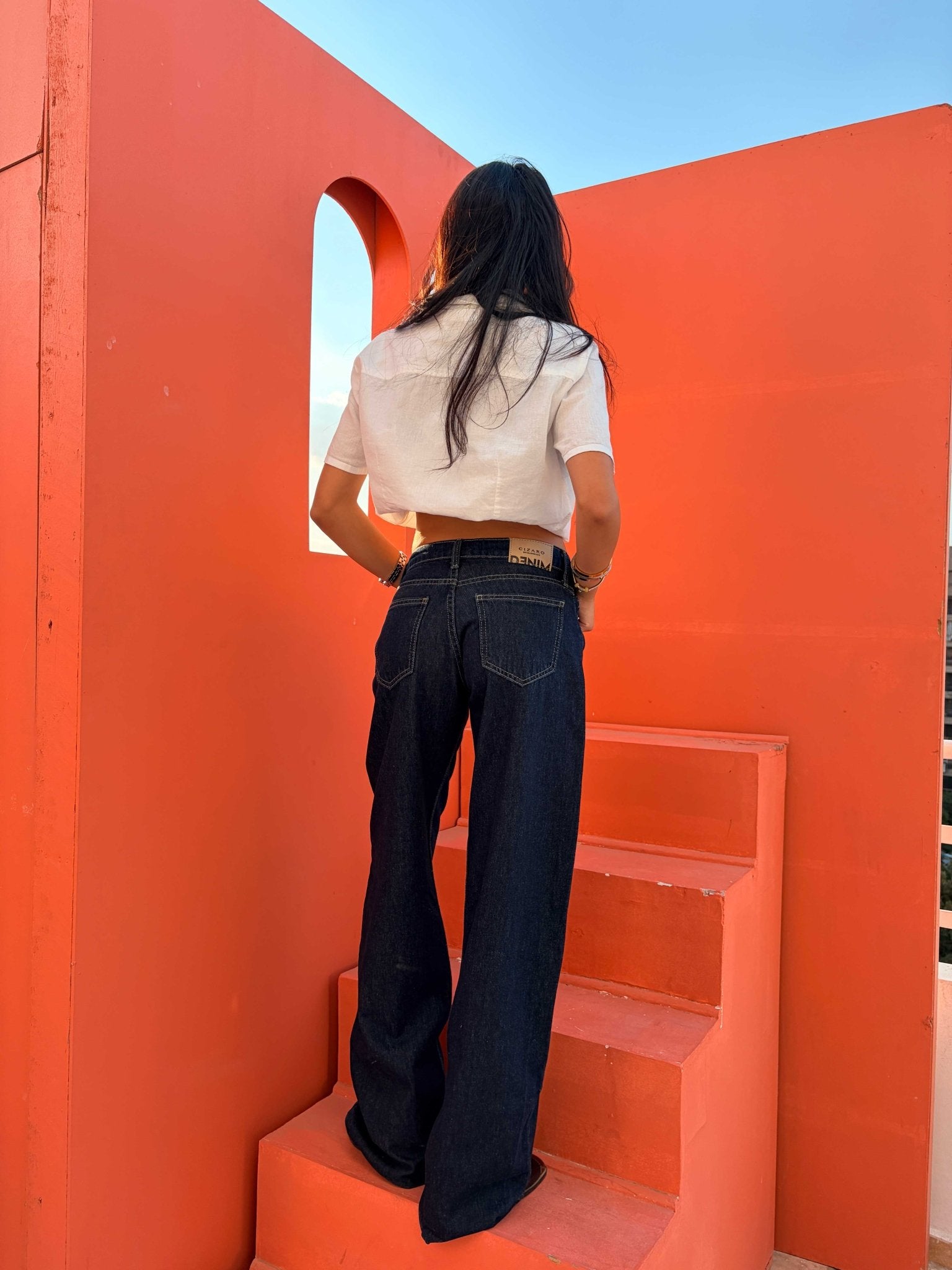 Wide Leg – Low Waist Raw Denim Jeans Wide-Leg CIZARO - Cizaro Jeans