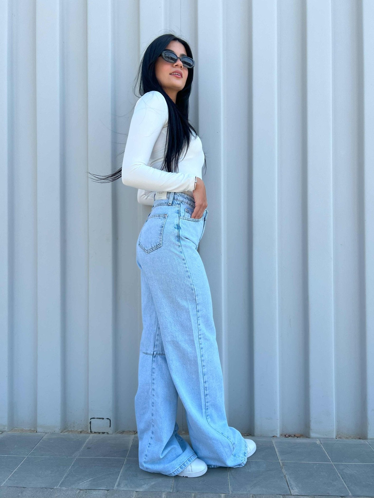 Light Acid Wash Super Baggy Jeans. Baggy CIZARO - Cizaro Jeans