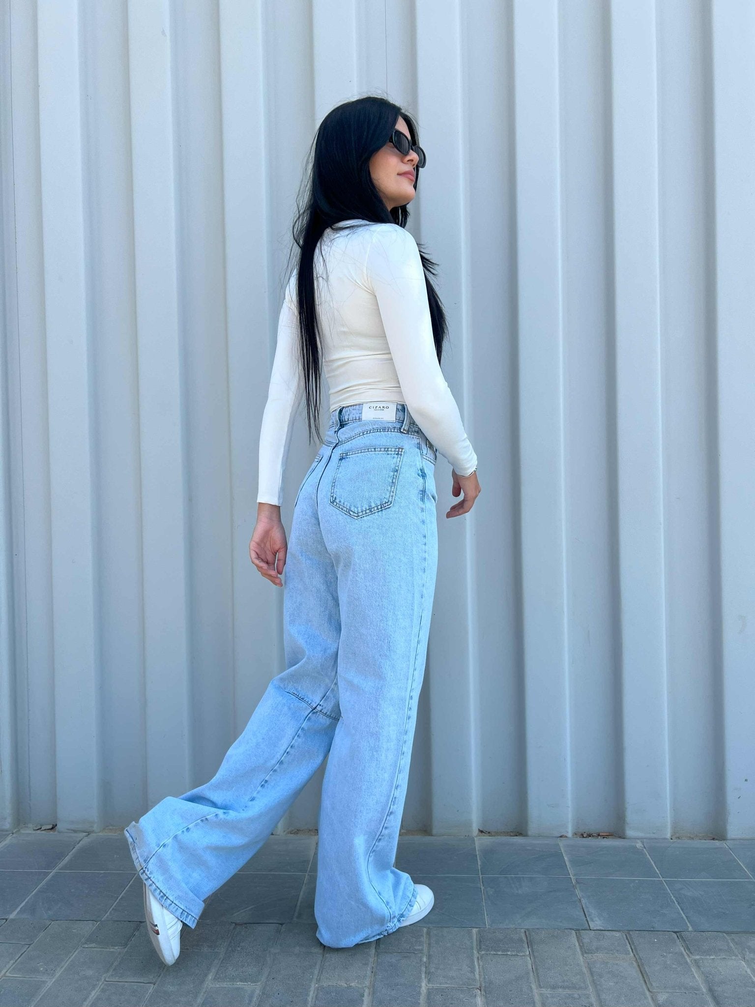 Light Acid Wash Super Baggy Jeans. Baggy CIZARO - Cizaro Jeans