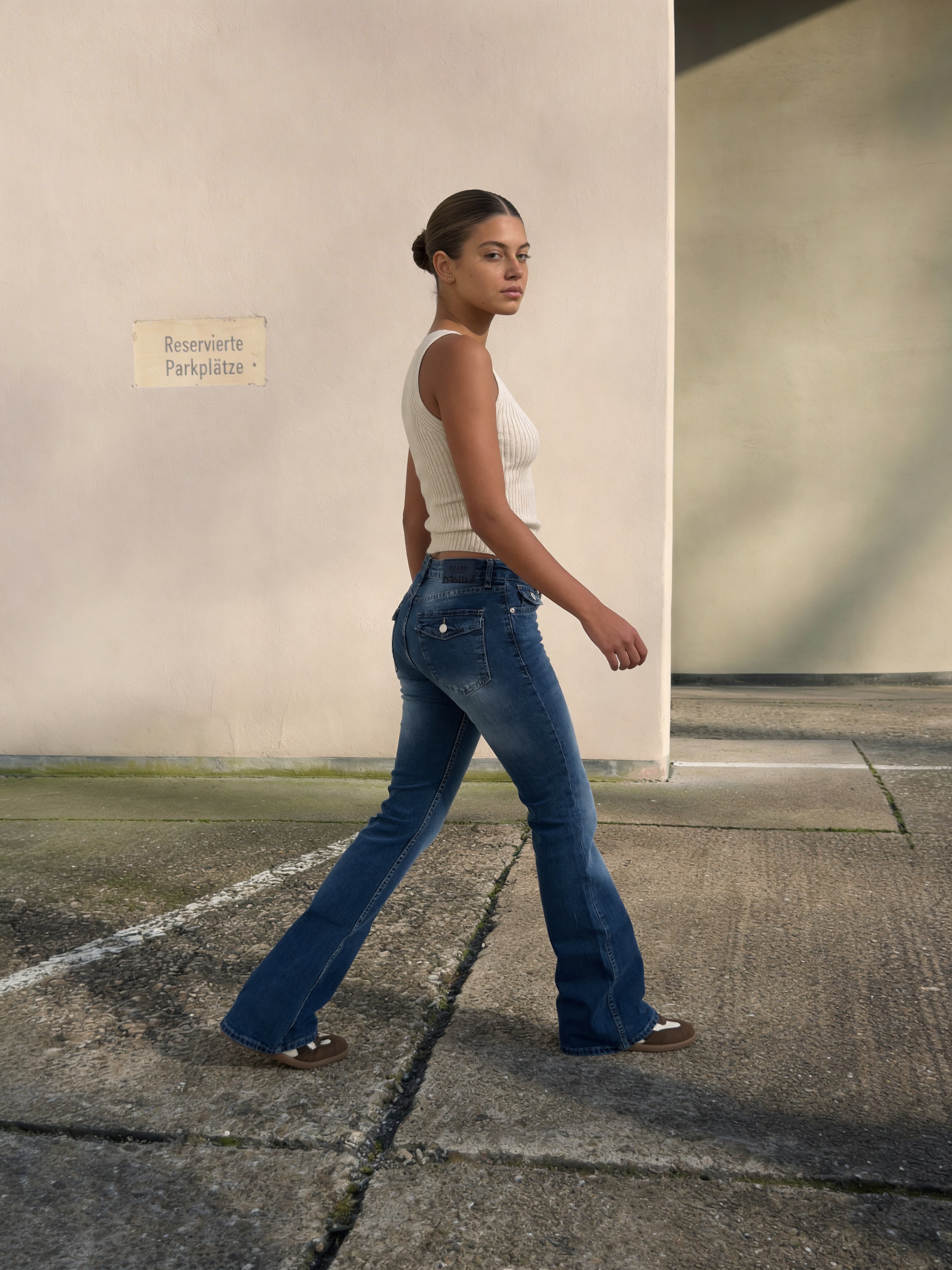 Flare Flap pocket , low waist Marine Blue jeans Flare CIZARO - Cizaro Jeans