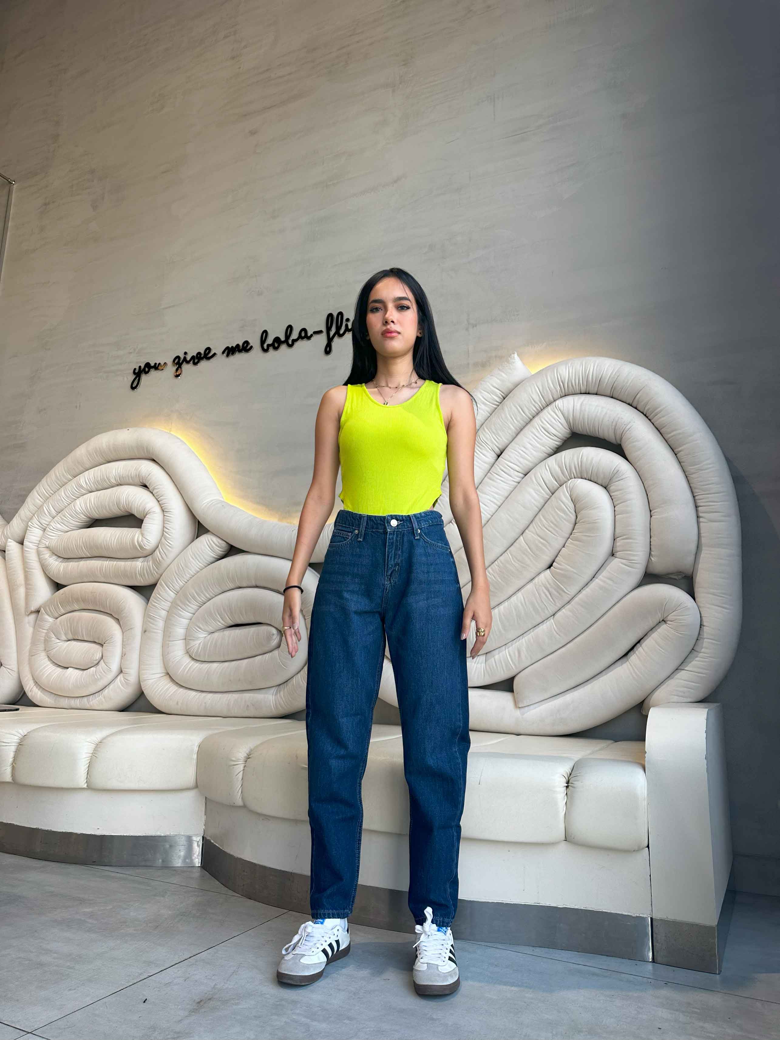Mom Fit - Navy Blue Mom-Fit CIZARO - Cizaro Jeans