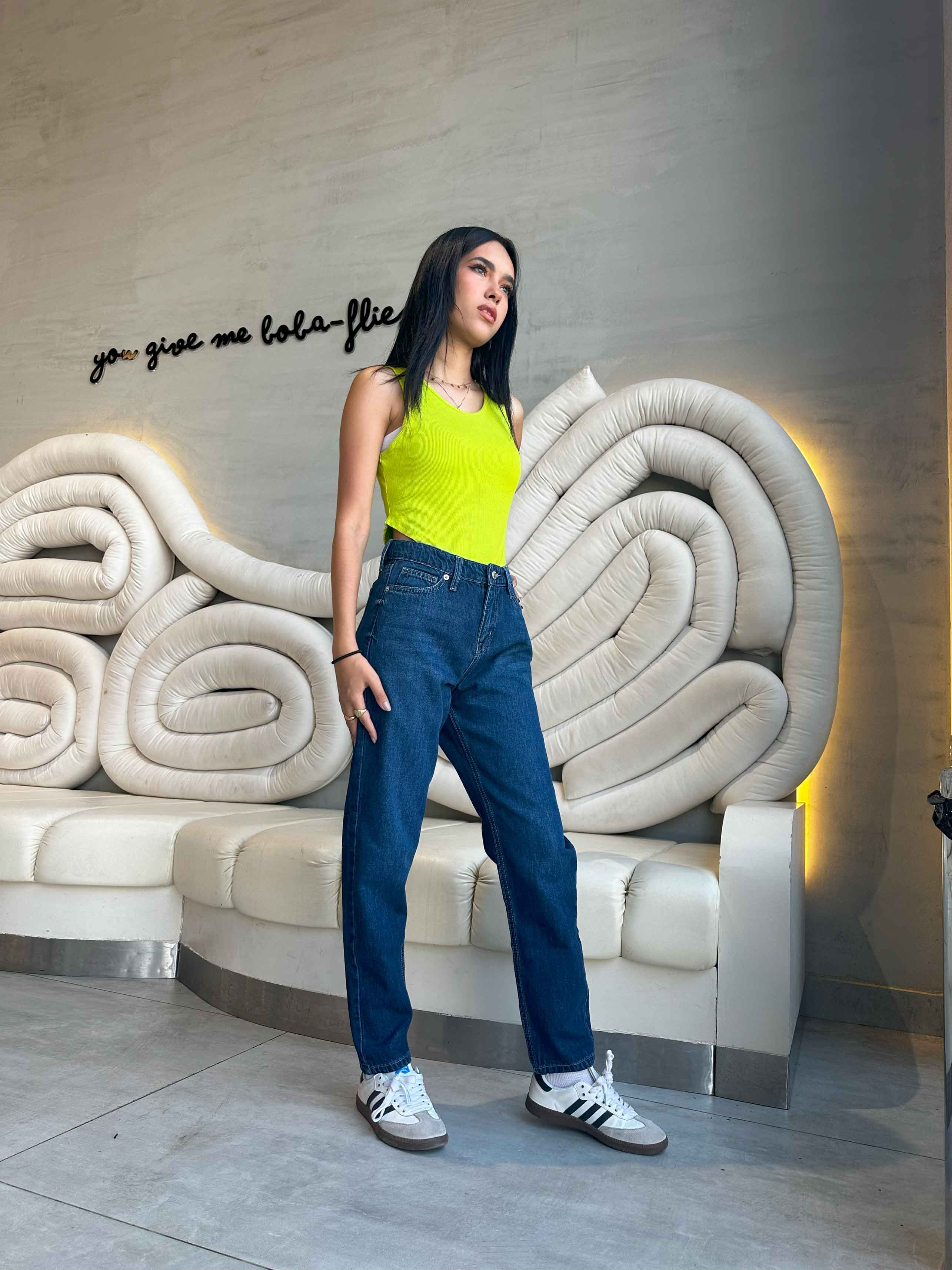 Mom Fit - Navy Blue Mom-Fit CIZARO - Cizaro Jeans