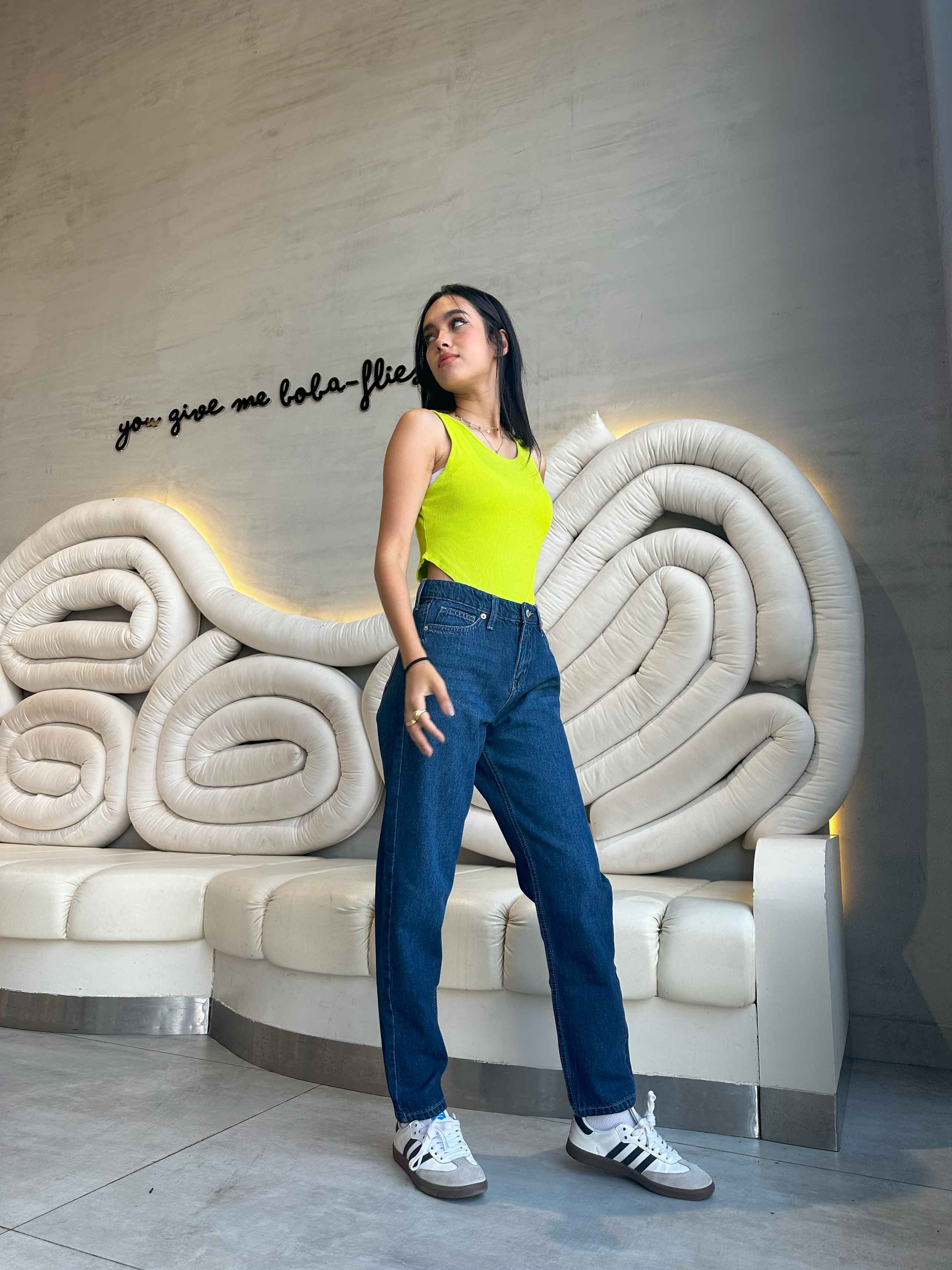 Mom Fit - Navy Blue Mom-Fit CIZARO - Cizaro Jeans