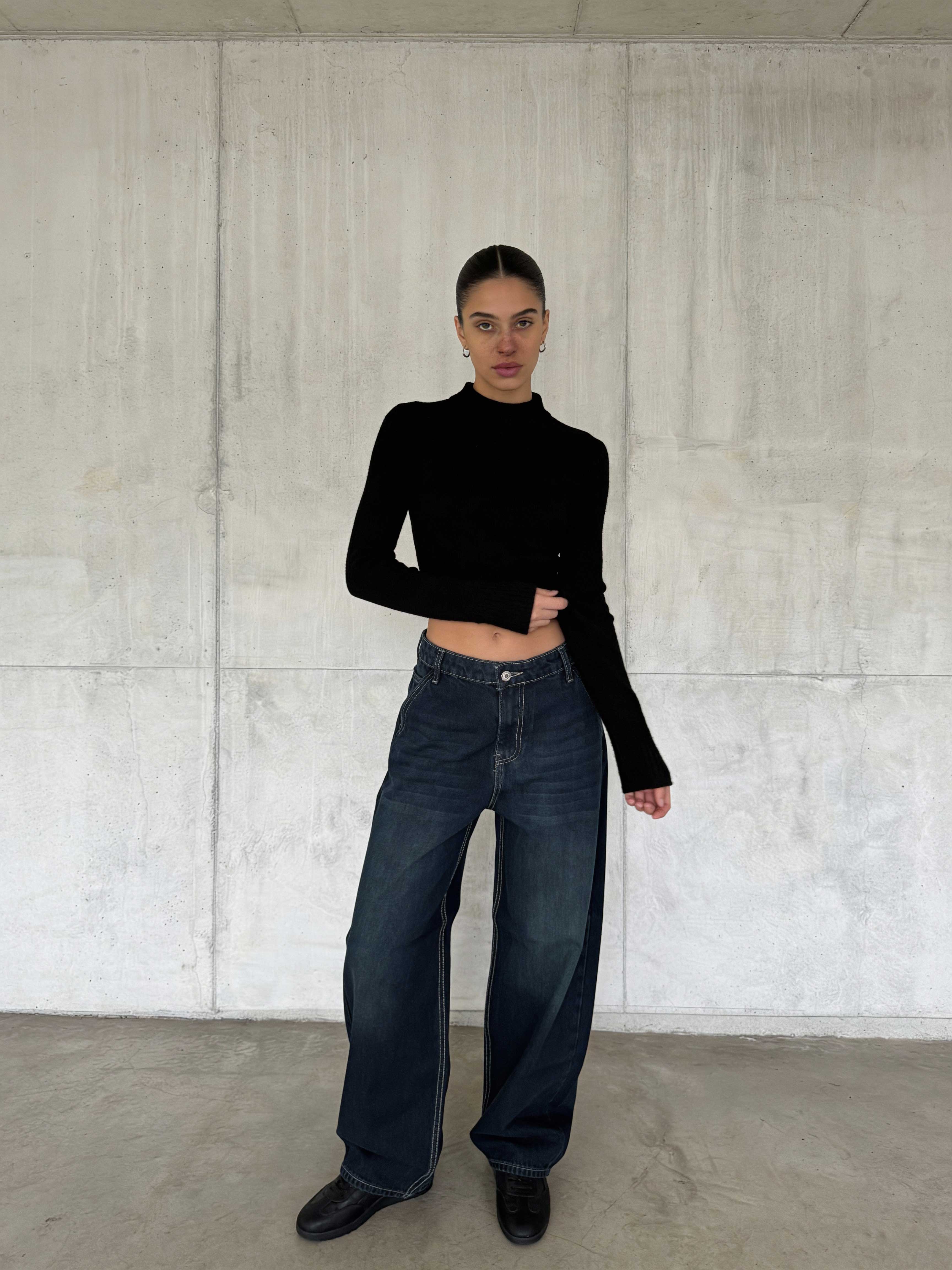 Skater – High-Waist Deep Vintage Green Jeans skater CIZARO - Cizaro Jeans