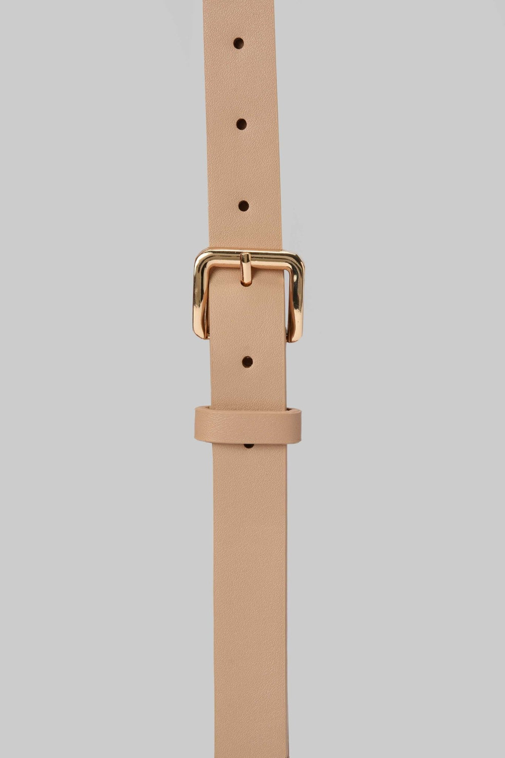 Belt | Nude Faux Leather with Gold Classic Buckle Belt CZBELT - Cizaro Jeans
