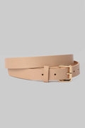 Belt | Nude Faux Leather with Gold Classic Buckle Belt CZBELT - Cizaro Jeans