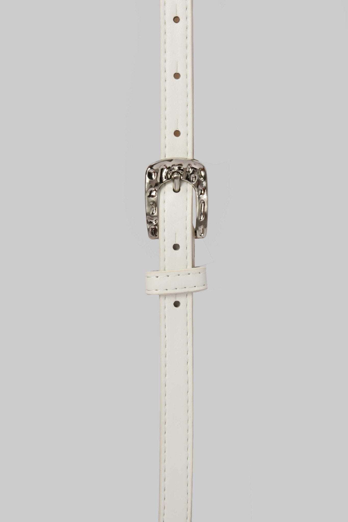 Belt | White Western-Stitch Slim Belt Belt CZBELT - Cizaro Jeans