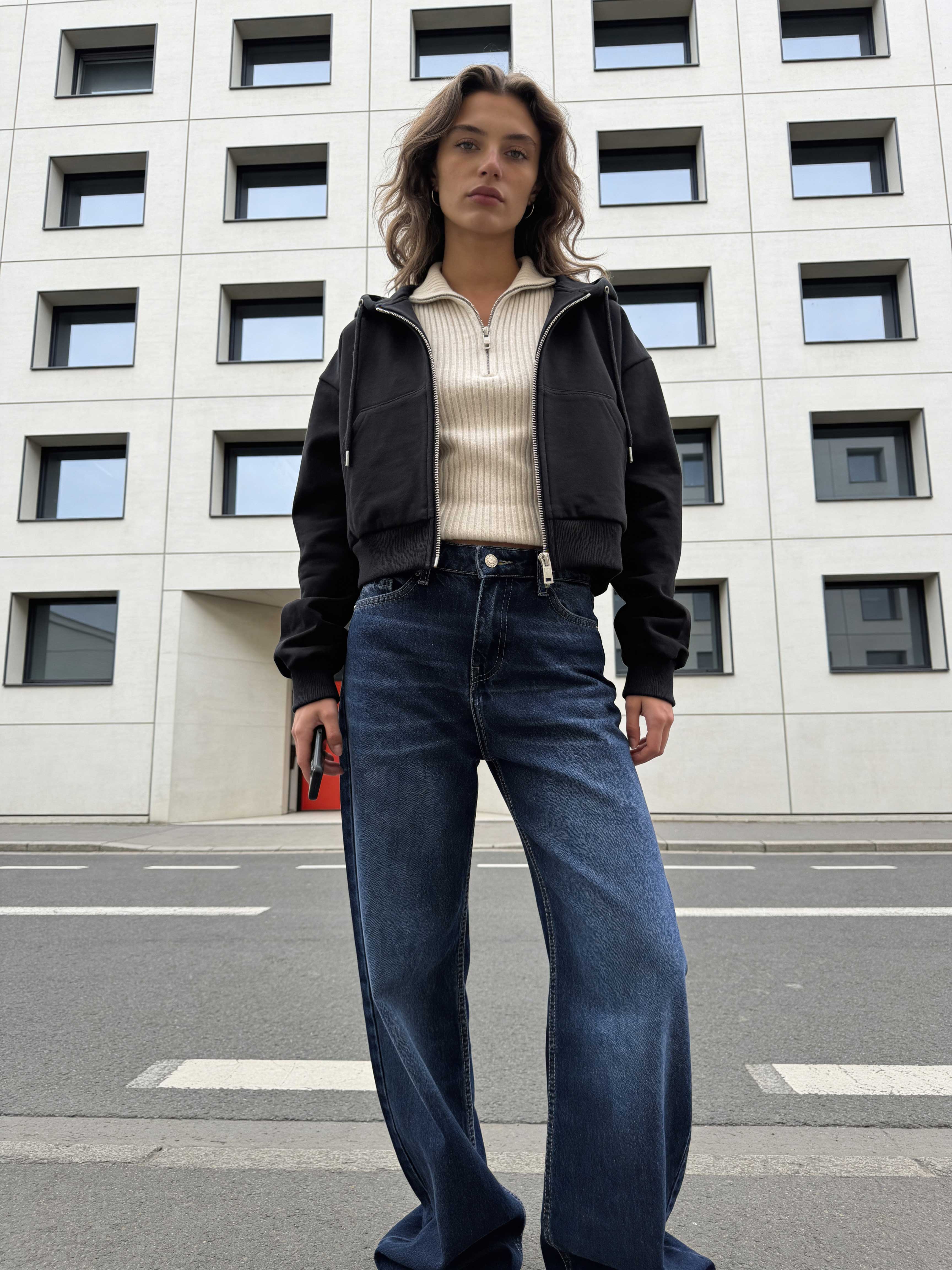 Baggy High-Waist Flex Waist Deep Ocean Blue Jeans Baggy CIZARO - Cizaro Jeans