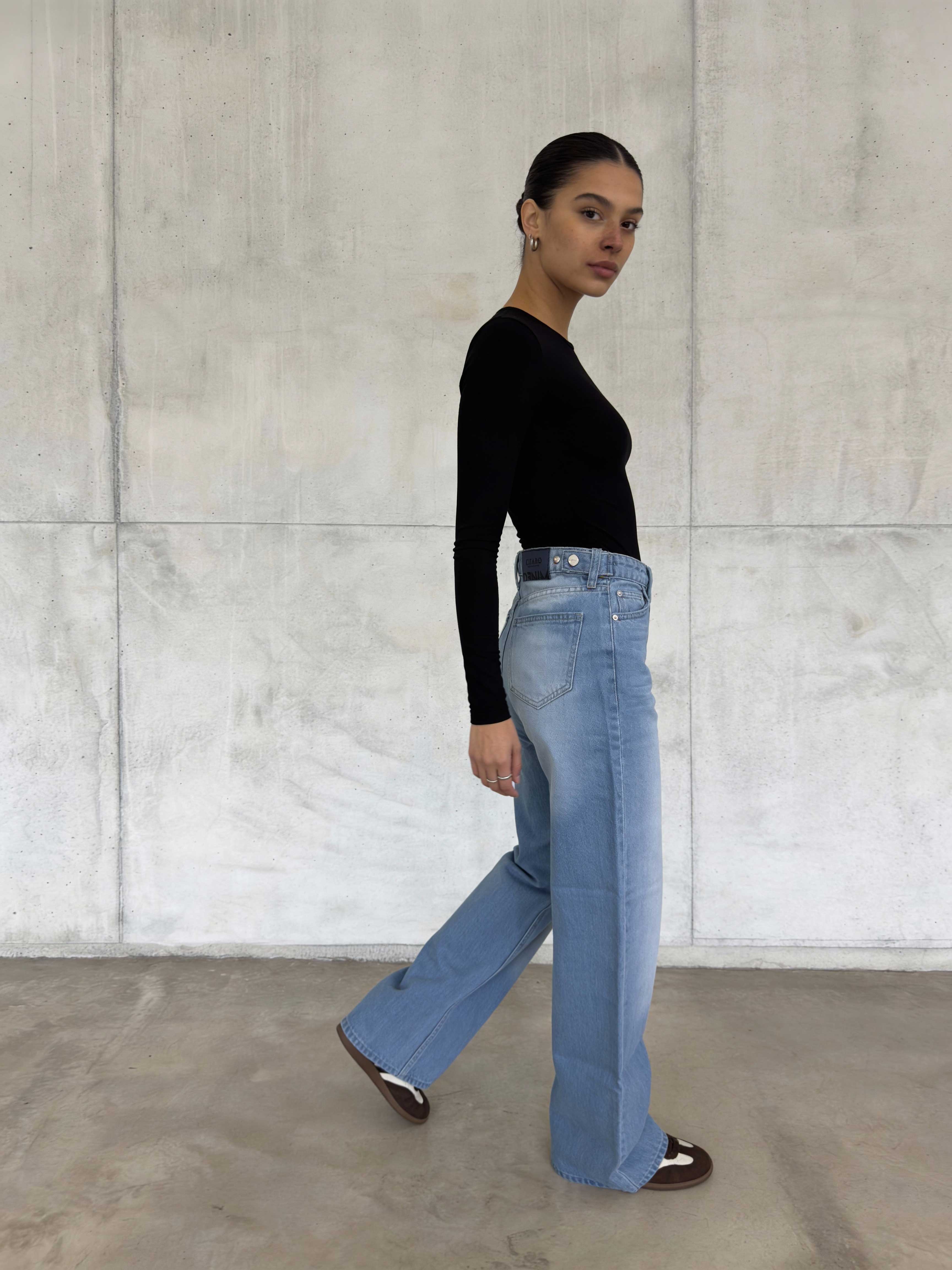 Baggy – High-Waist Flex Waist Bright Blue Jeans baggy CIZARO - Cizaro Jeans