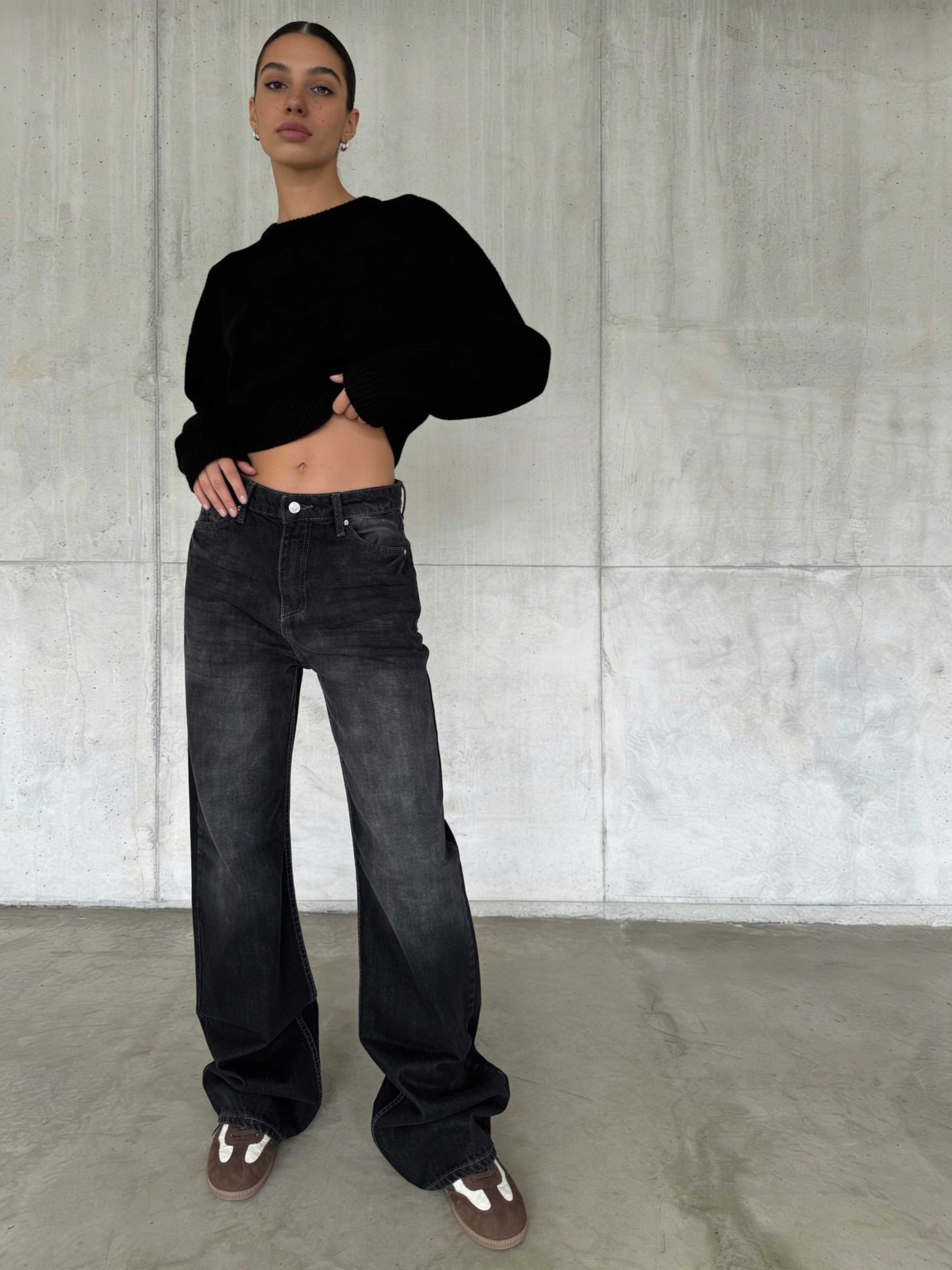 Skater – High-Waist Deep Vintage Green Jeans