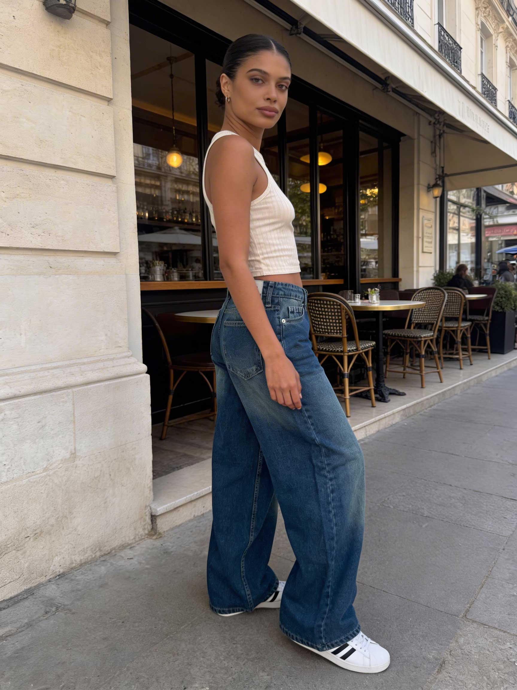 Loose Baggy – Mid-Rise Vintage Blue Jeans Baggy CIZARO - Cizaro Jeans
