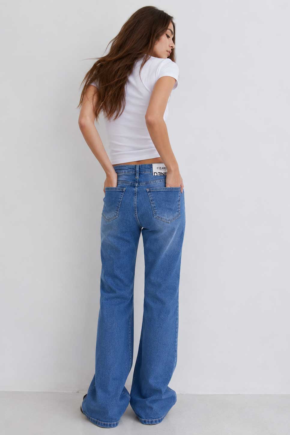 Flare – High-Waist Powder Blue Jeans Flare CIZARO - Cizaro Jeans