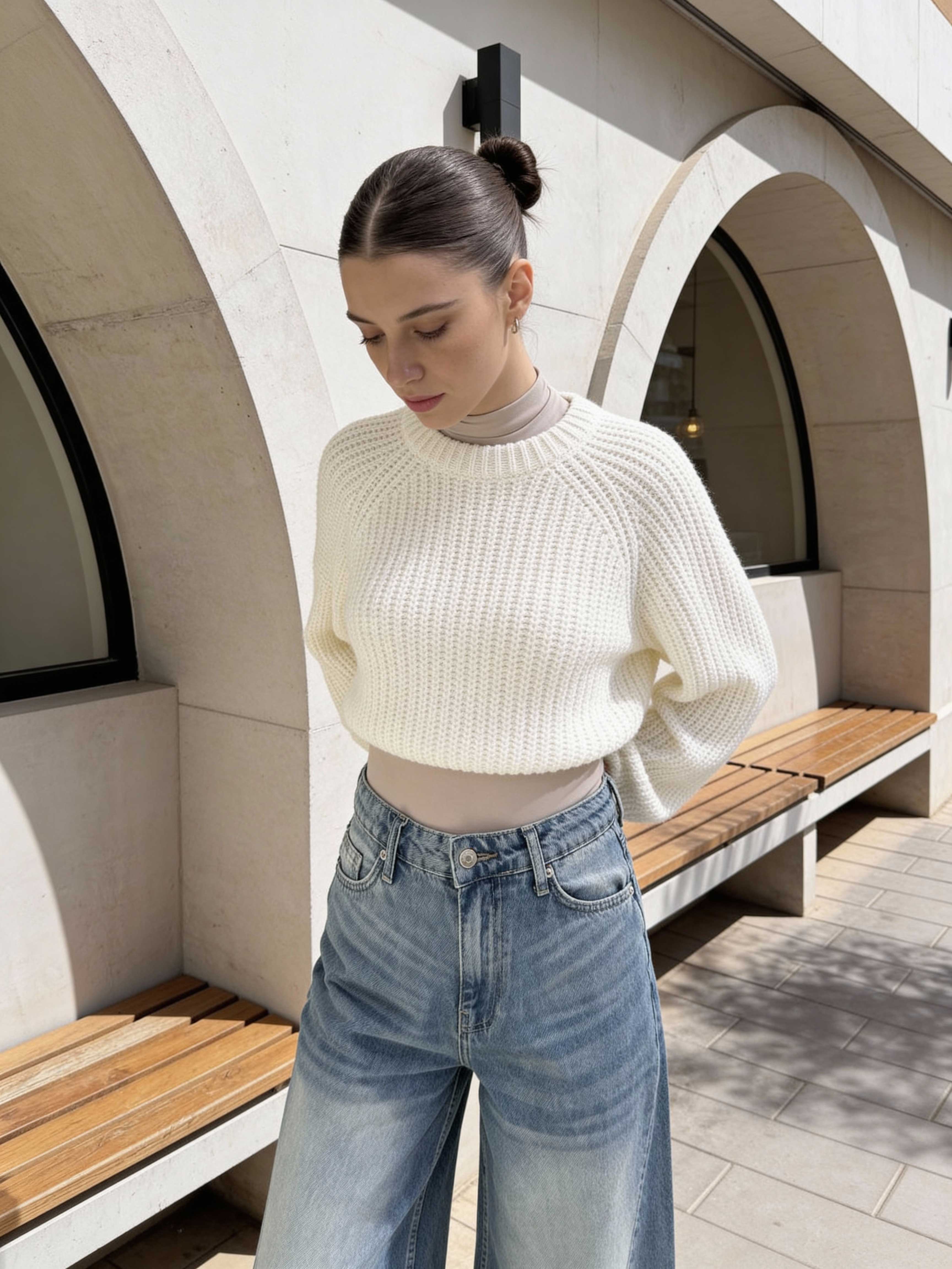 Extreme Wide Leg – High-Waist Light Vintage Blue Jeans wide legg CIZARO - Cizaro Jeans