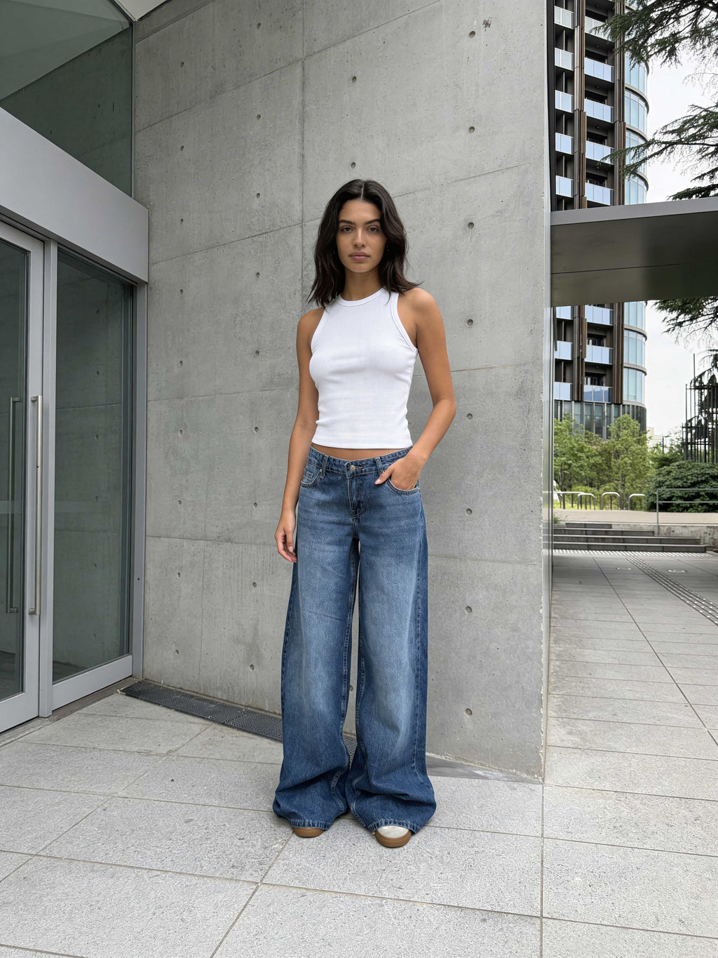 Super Baggy - Mid Waist Rich Denim Blue Jeans Baggy CIZARO - Cizaro Jeans