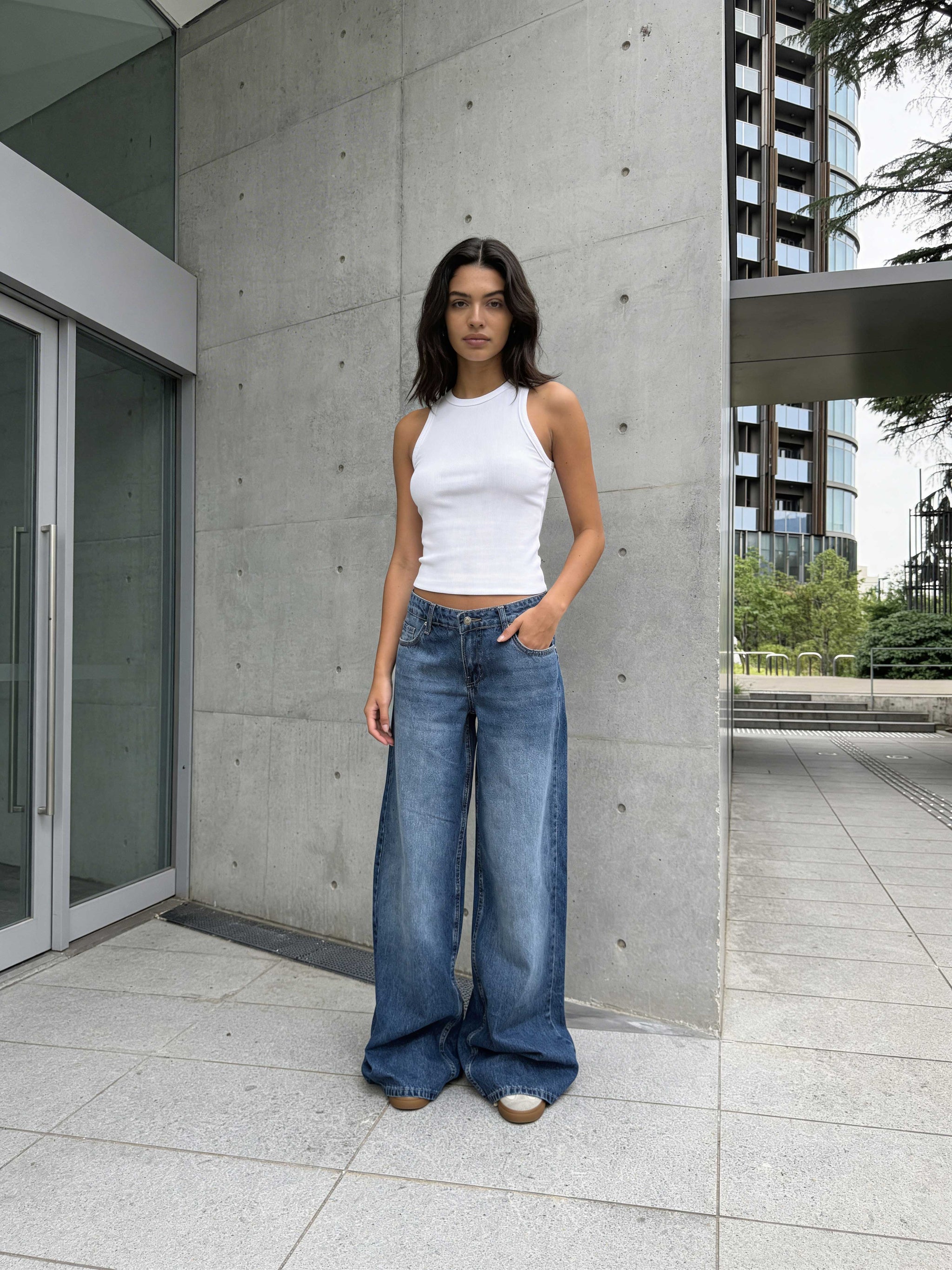Super Baggy - Mid Waist Rich Denim Blue Jeans Baggy CIZARO - Cizaro Jeans