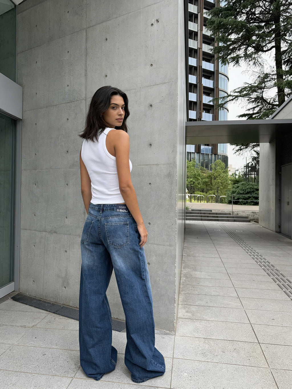 Super Baggy - Mid Waist Rich Denim Blue Jeans Baggy CIZARO - Cizaro Jeans