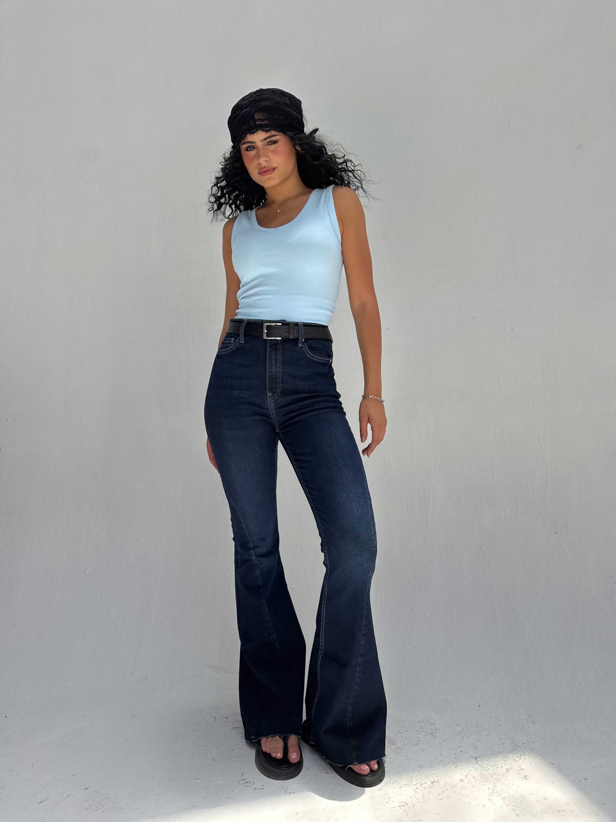 Super Flare High Waist – Ocean Blue Jeans Flare CIZARO - Cizaro Jeans