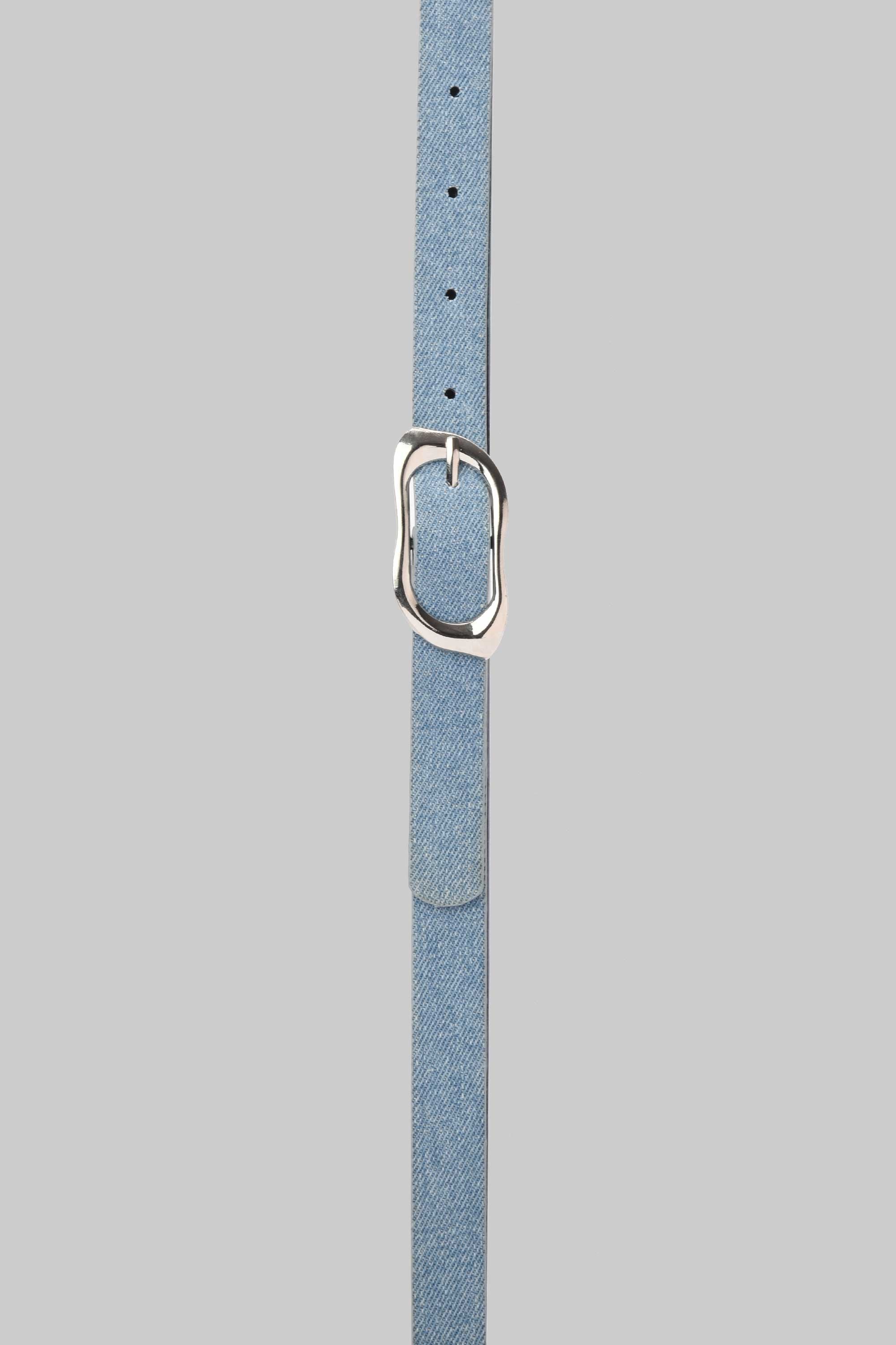 Sky Denim Organic Silver Buckle belt CIZARO - Cizaro Jeans