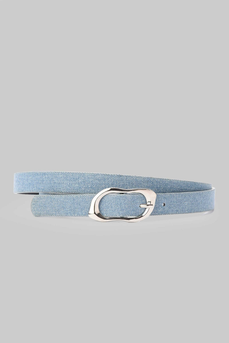 Sky Denim Organic Silver Buckle belt CIZARO - Cizaro Jeans