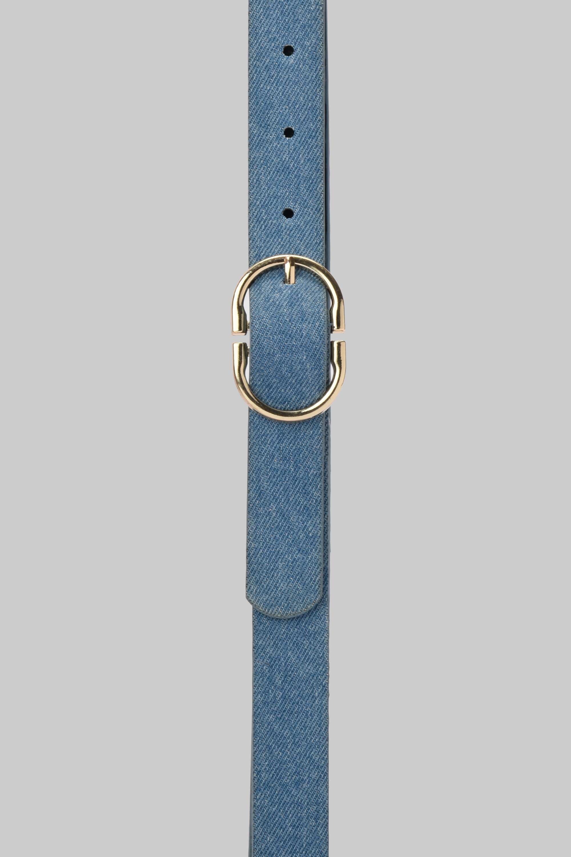 Vintage Denim Double Ring Gold Buckle belt CIZARO - Cizaro Jeans