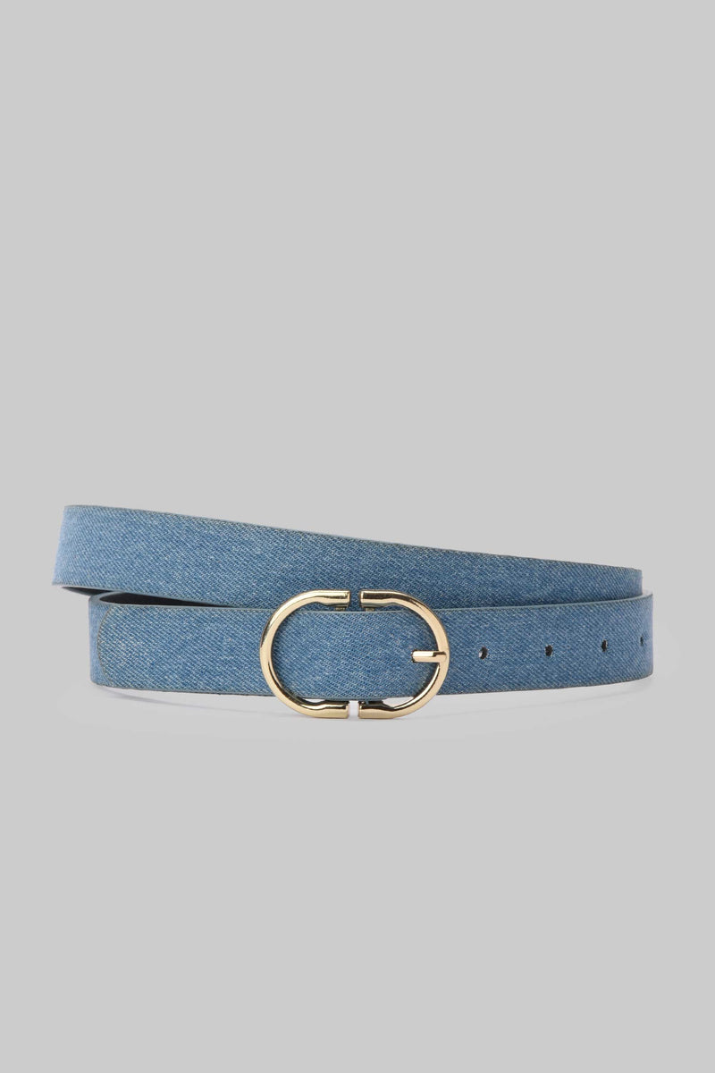 Vintage Denim Double Ring Gold Buckle belt CIZARO - Cizaro Jeans