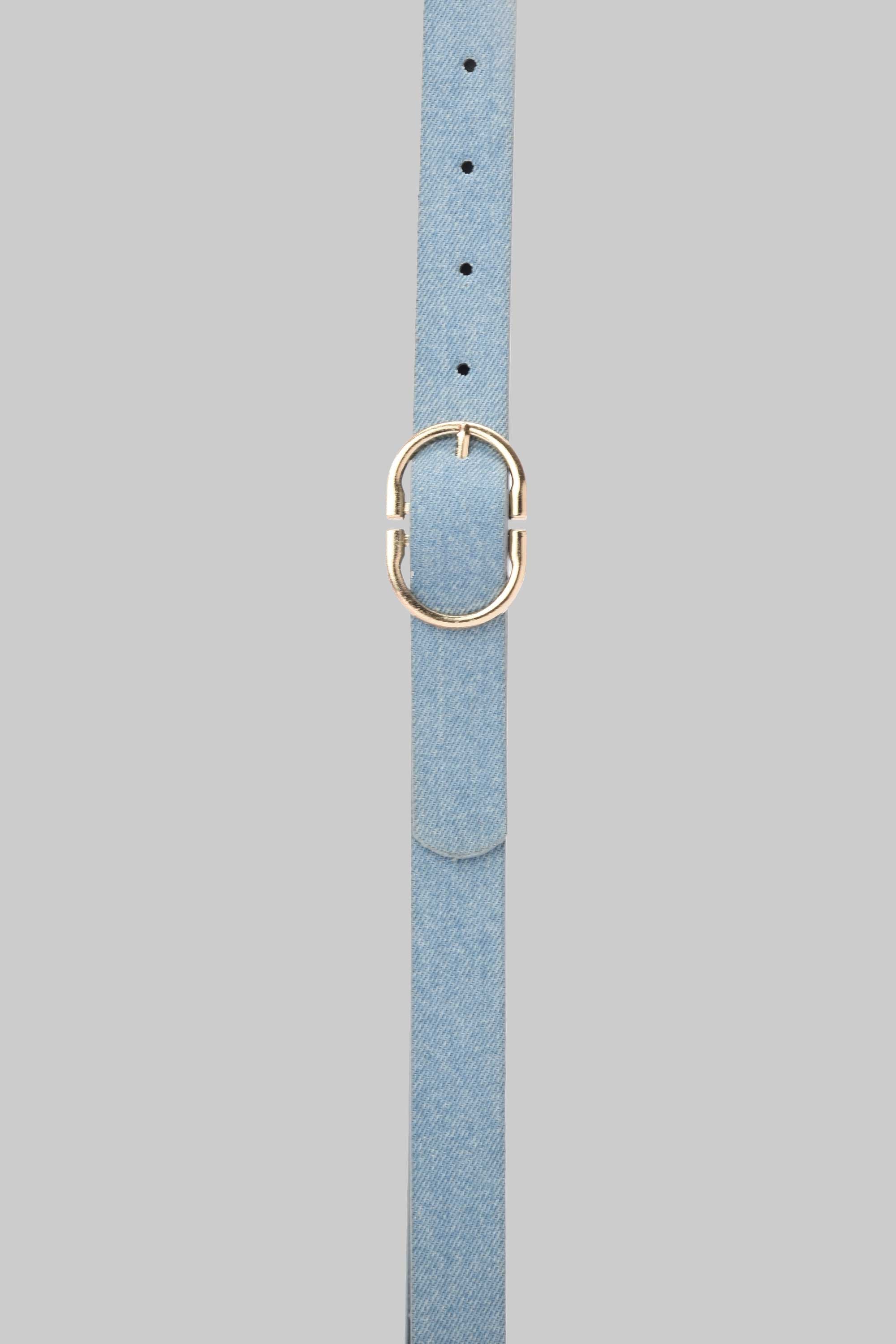 Ice Denim Double Ring Gold Buckle belt CIZARO - Cizaro Jeans