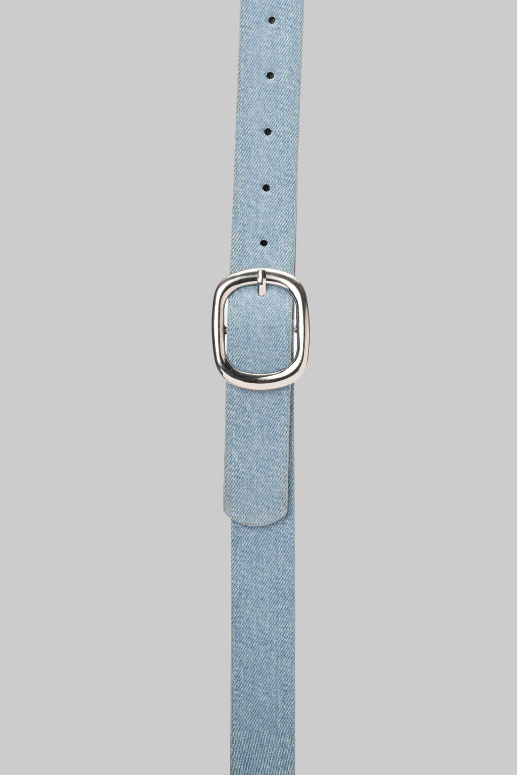 Ice Denim Rounded Silver Buckle belt CIZARO - Cizaro Jeans
