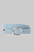 Ice Denim Rounded Silver Buckle belt CIZARO - Cizaro Jeans