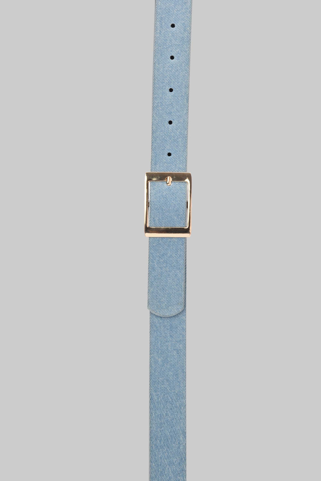 Ice Denim Textured Square Gold Buckle belt CIZARO - Cizaro Jeans
