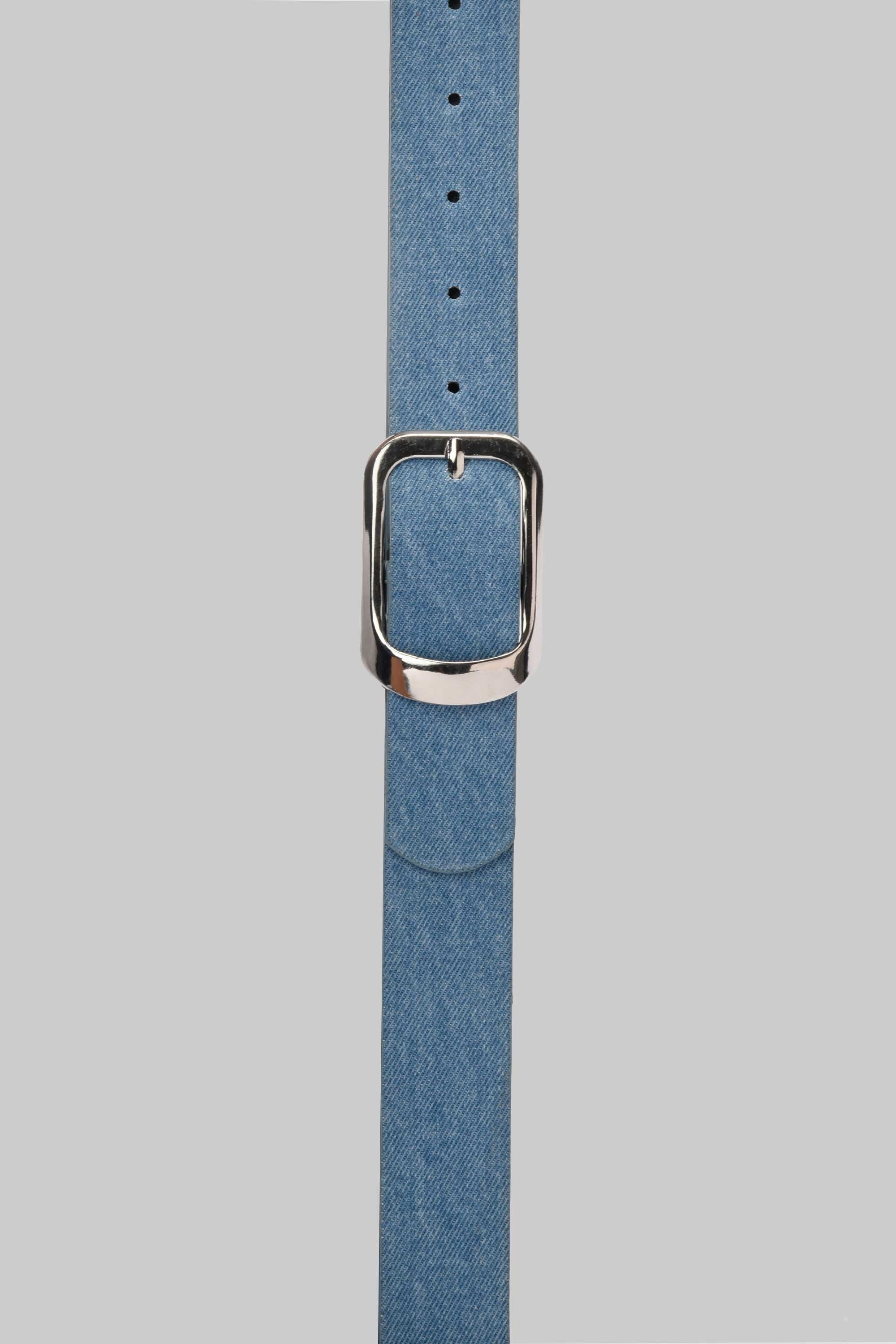 Sky Denim Rounded Silver Buckle belt CIZARO - Cizaro Jeans