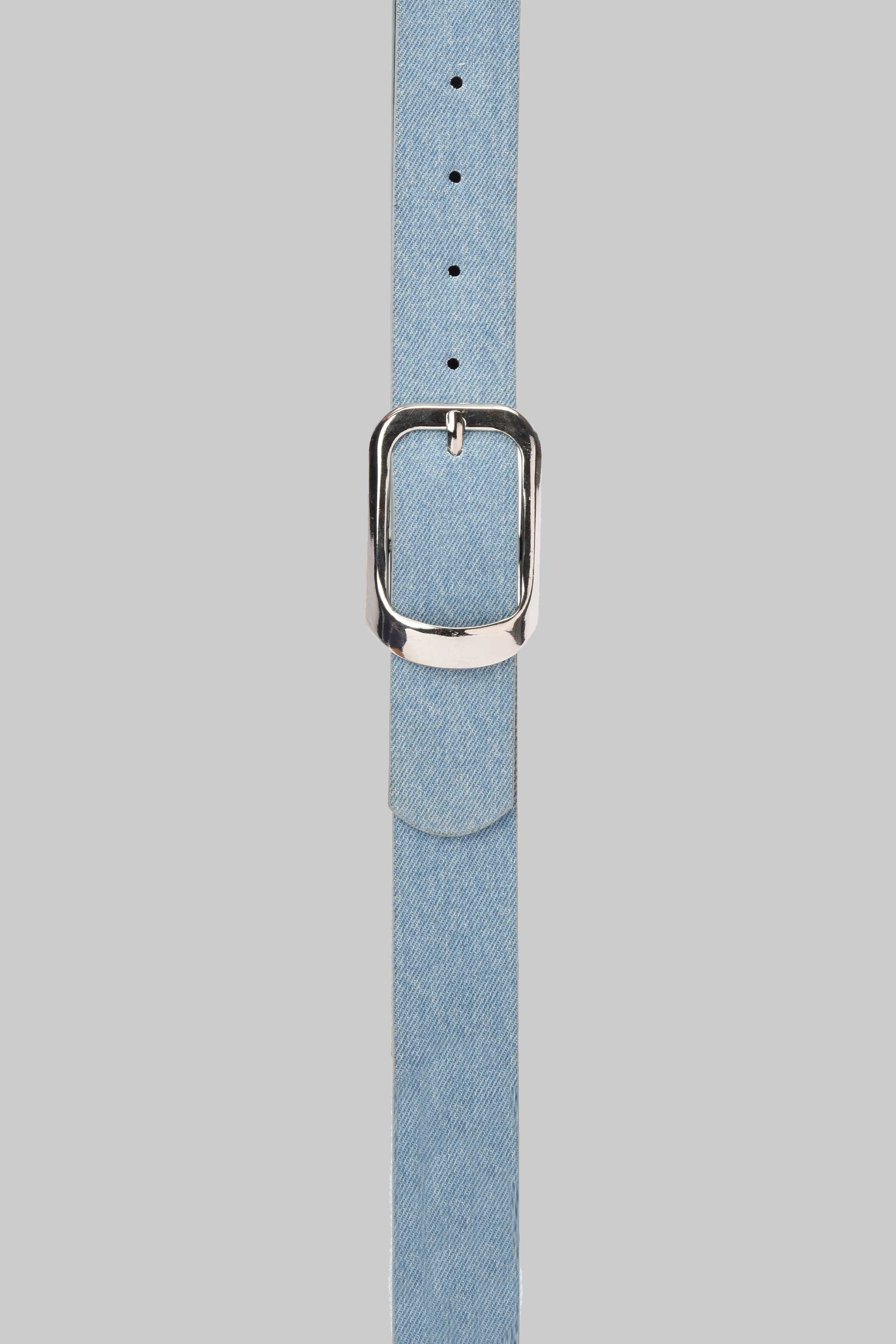 Denim-Effect Belt – Light Blue