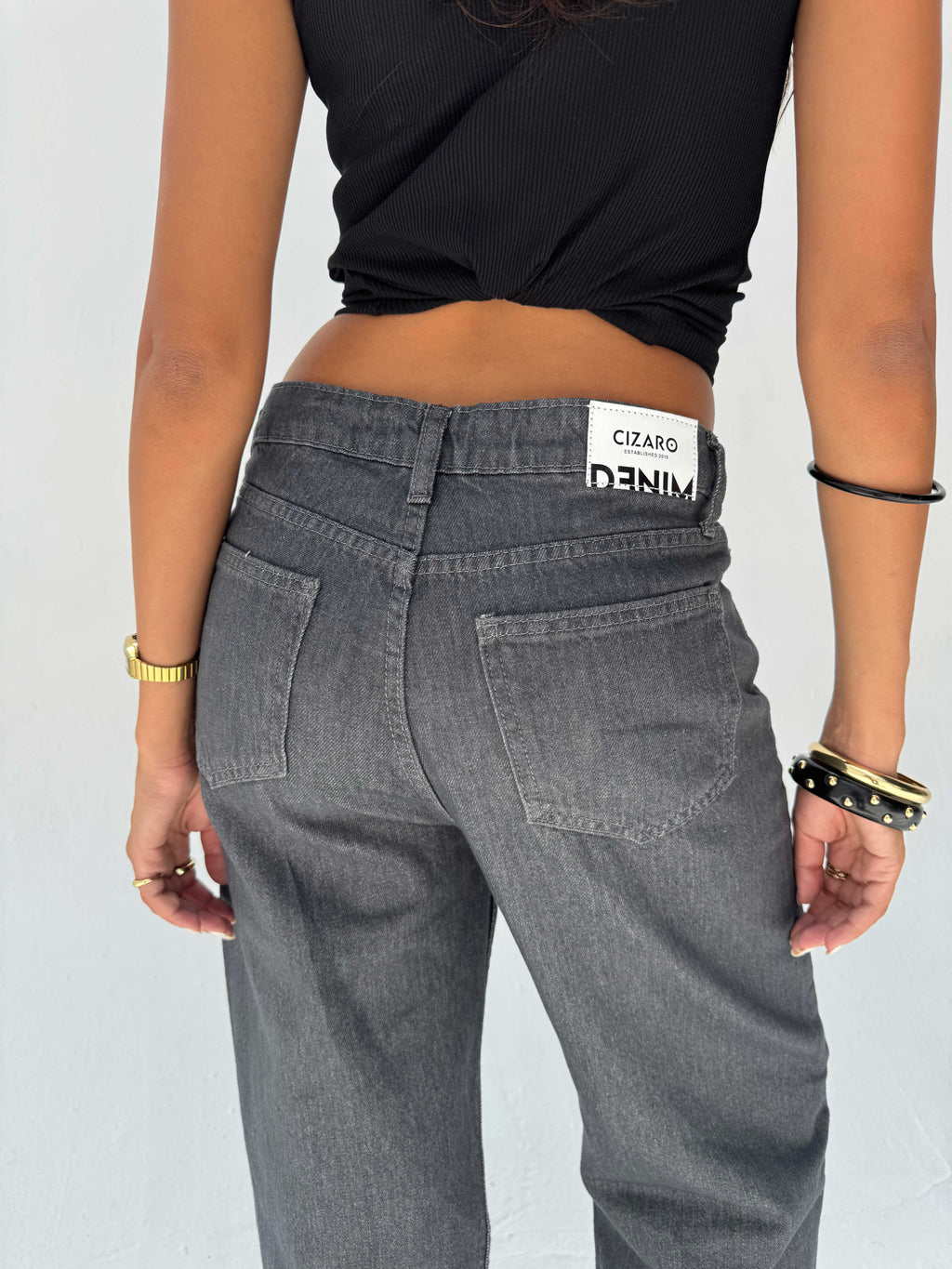 Straight High Waist – Gray Jeans