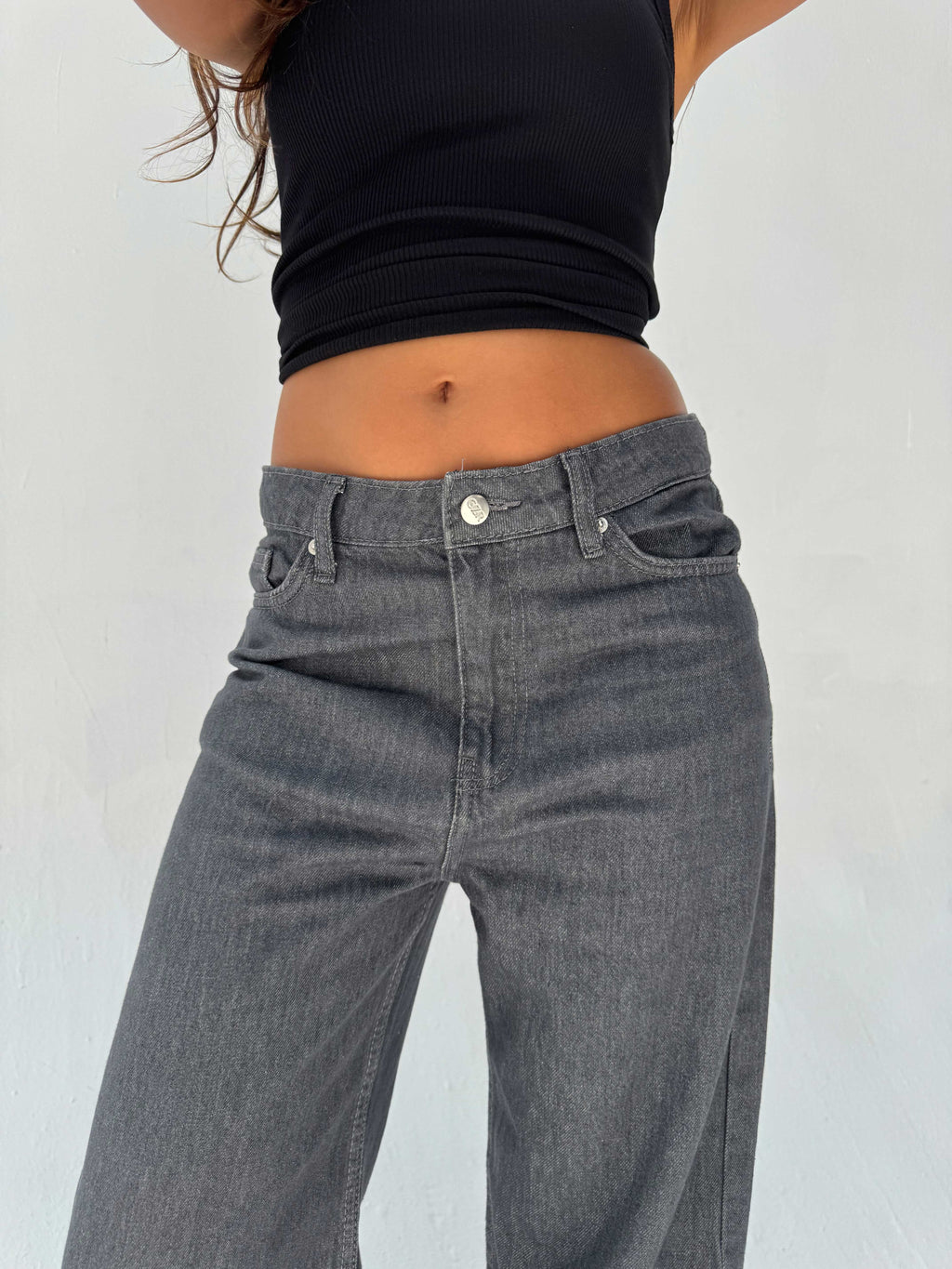 Straight High Waist – Gray Jeans