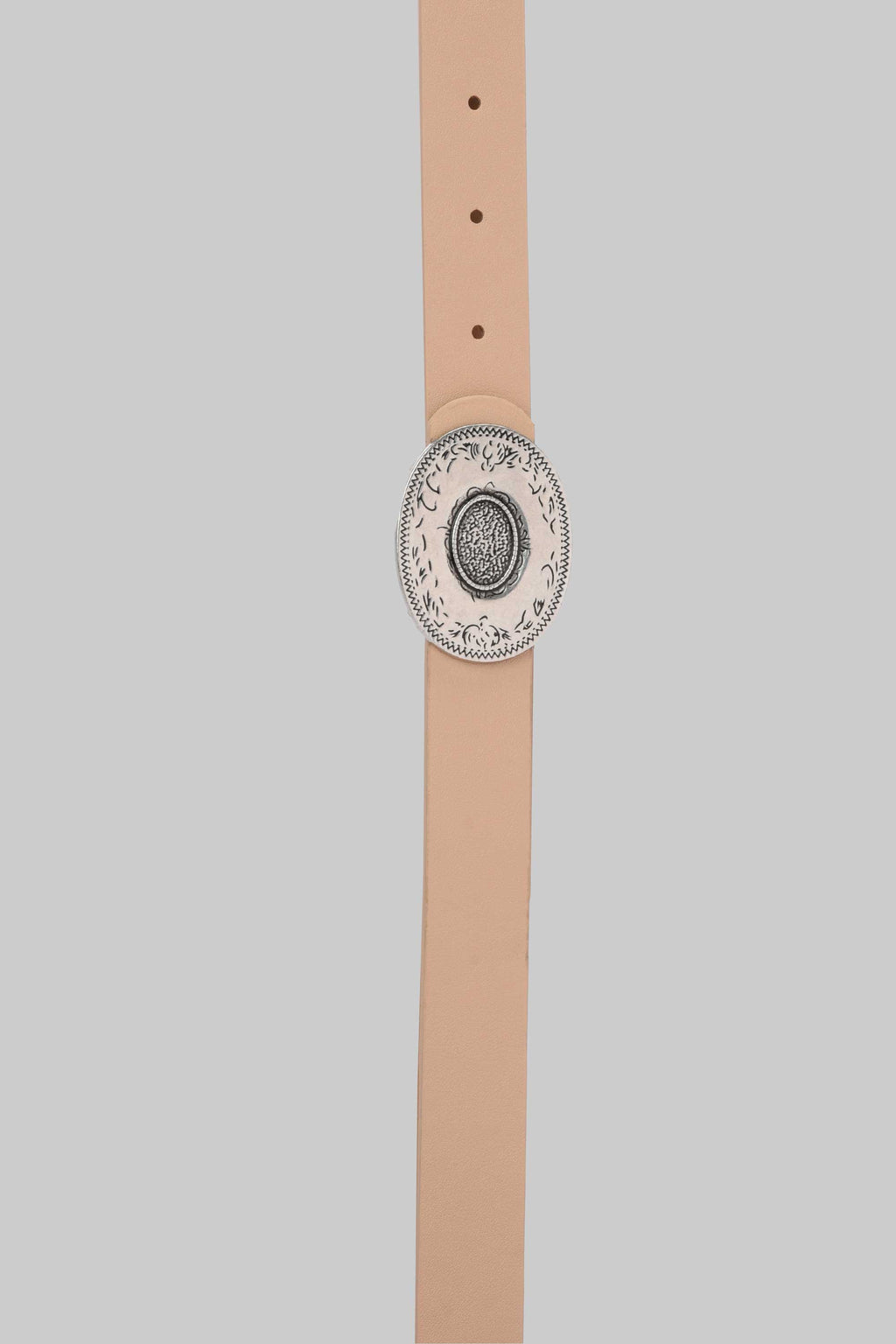 Beige Vintage Engraved Buckle Belt belt CIZARO - Cizaro Jeans