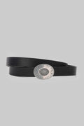 Black Vintage Engraved Buckle Belt belt CIZARO - Cizaro Jeans