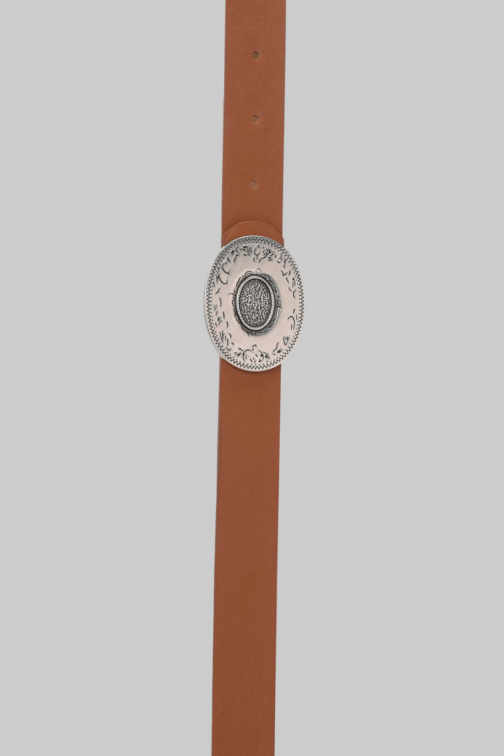 Honey Brown Vintage Engraved Buckle belt CIZARO - Cizaro Jeans
