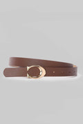 Brown Sculpted Gold Buckle Belt belt CIZARO - Cizaro Jeans