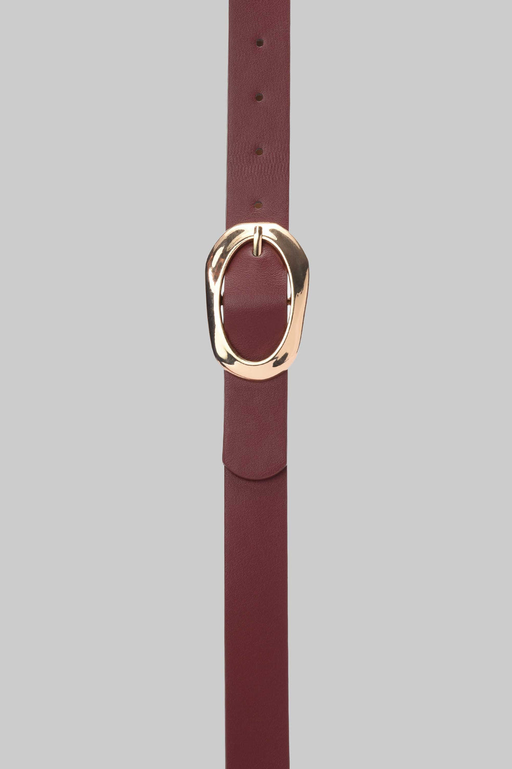 Burgundy Sculpted Gold Buckle Belt belt CIZARO - Cizaro Jeans