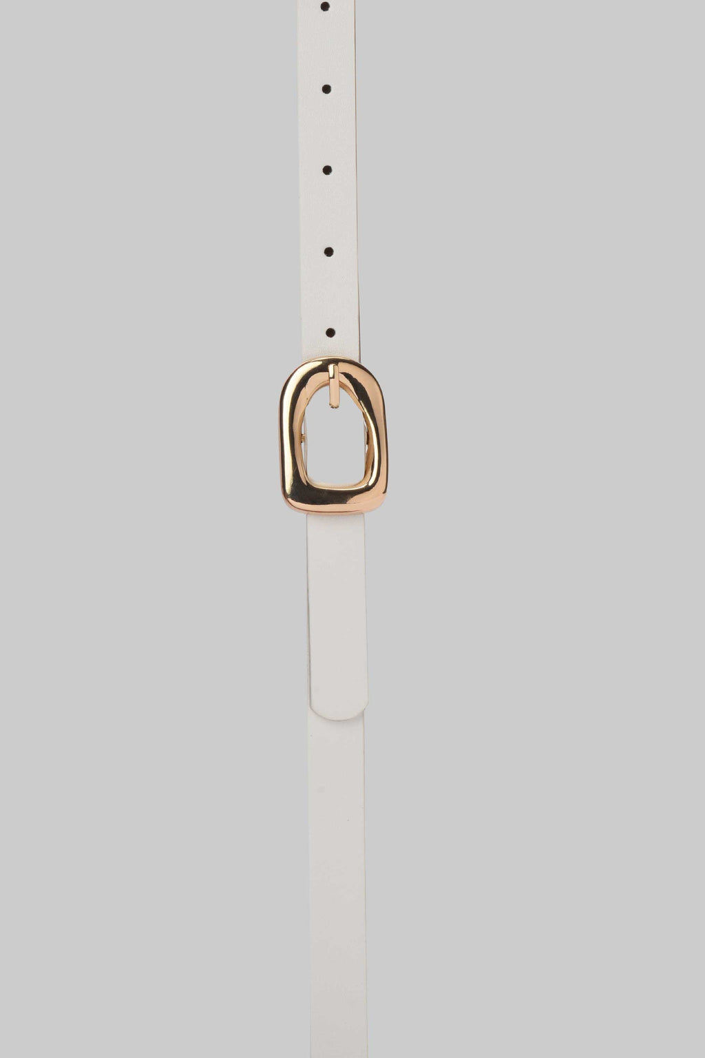 White Sculpted Gold Buckle Belt belt CIZARO - Cizaro Jeans