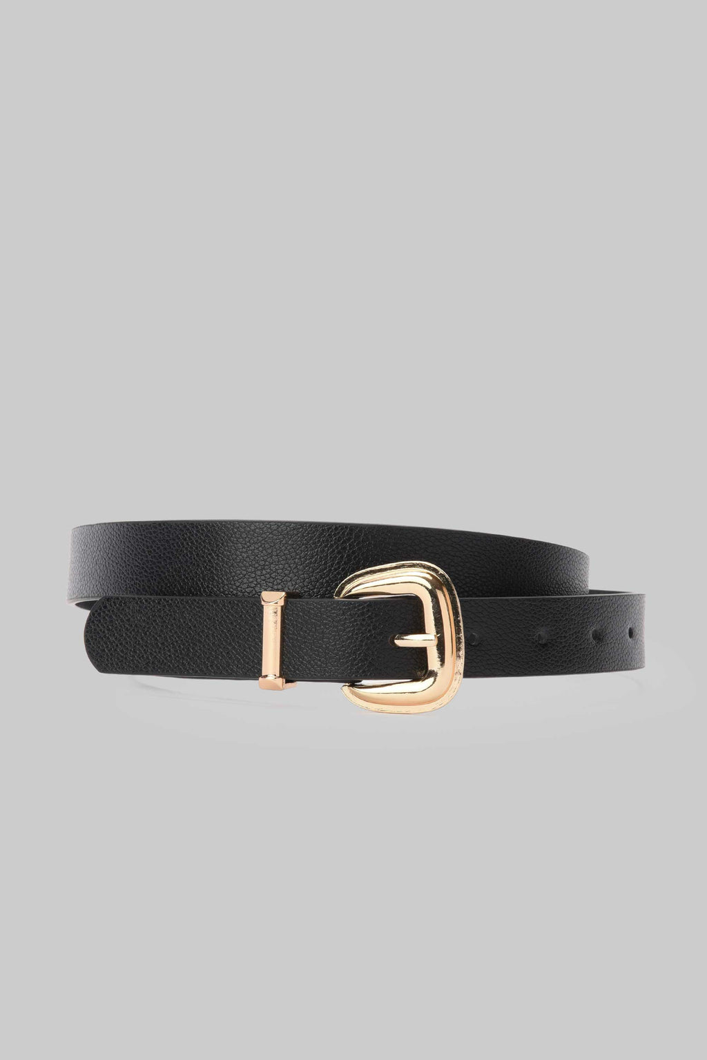 Black Textured Gold Buckle Belt belt CIZARO - Cizaro Jeans