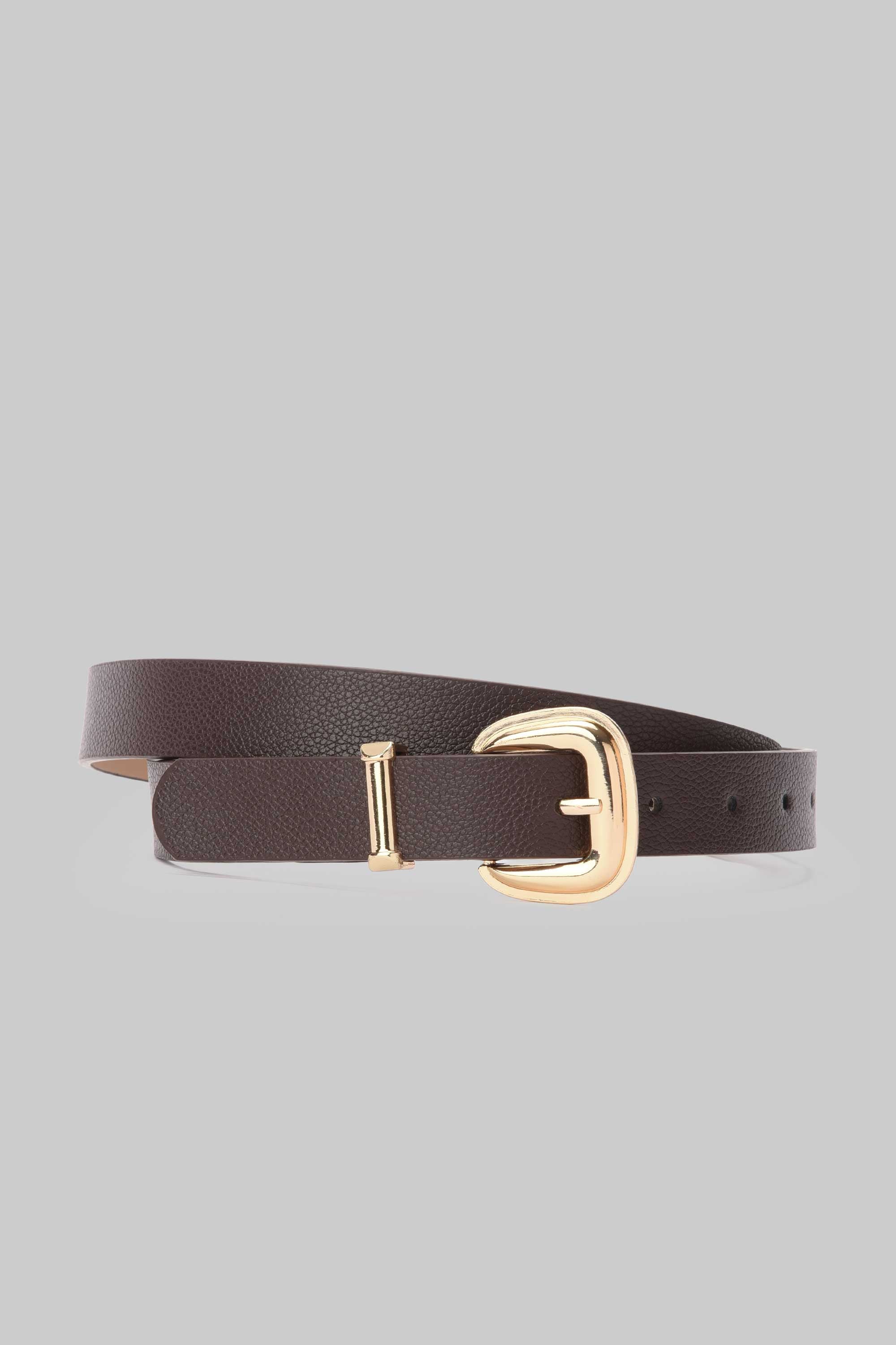 Chocolate Gold Buckle Belt belt CIZARO - Cizaro Jeans