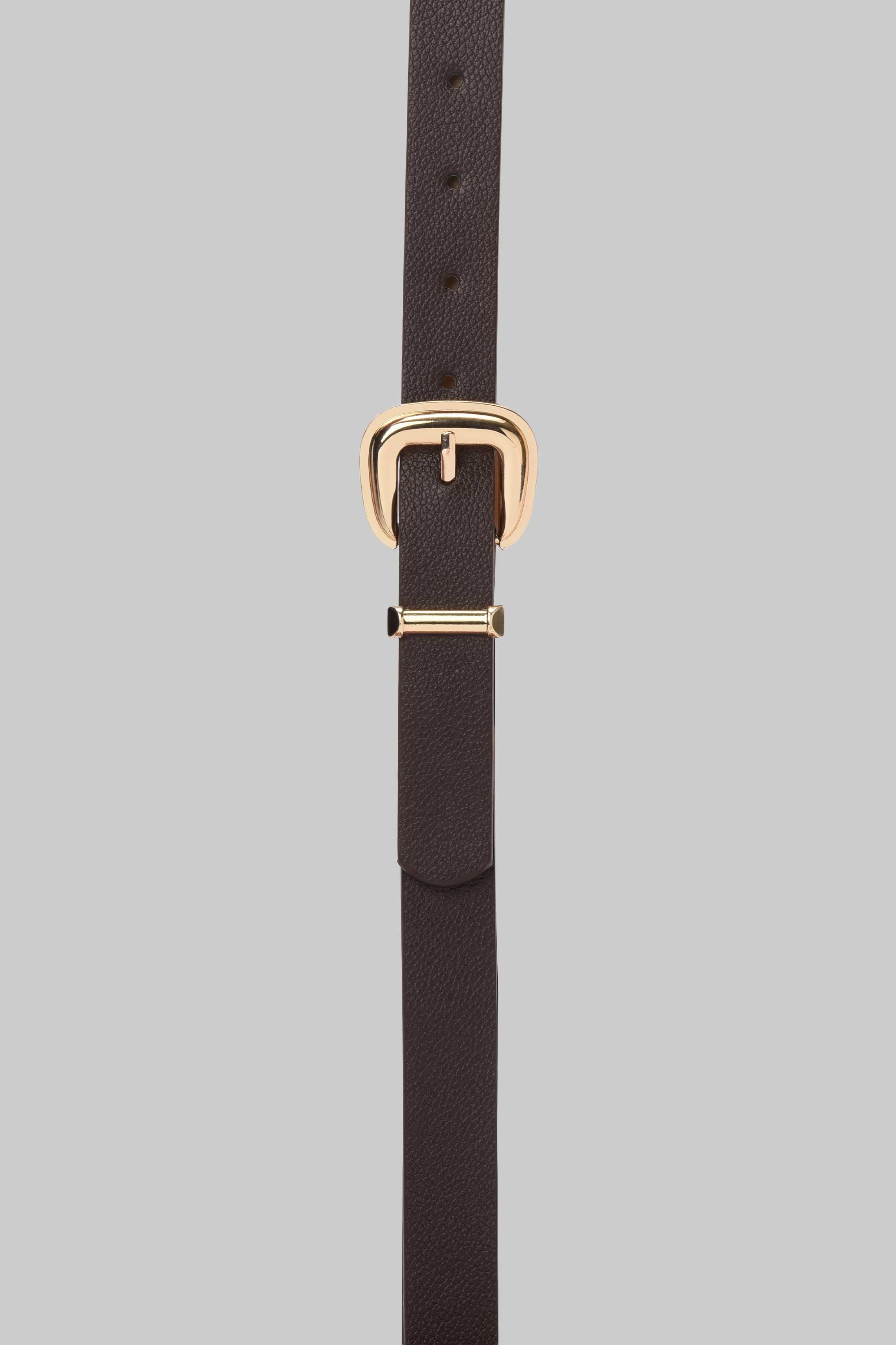 Chocolate Gold Buckle Belt belt CIZARO - Cizaro Jeans