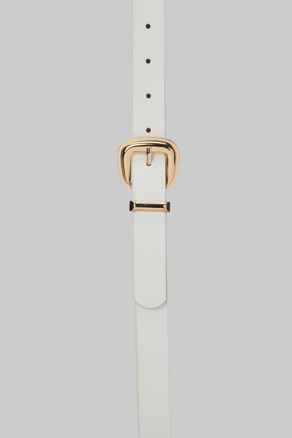 White Textured Gold Buckle Belt belt CIZARO - Cizaro Jeans