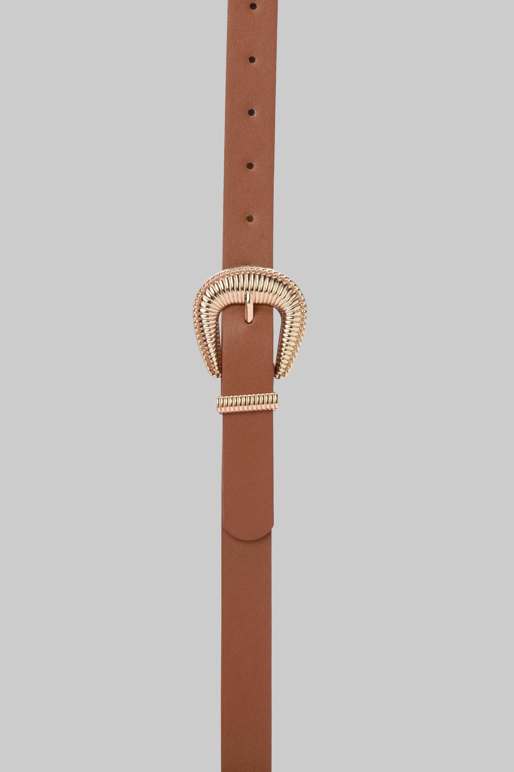 Honey Textured Gold Buckle Belt belt CIZARO - Cizaro Jeans