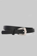 Black Silver Buckle Slim Belt belt CIZARO - Cizaro Jeans