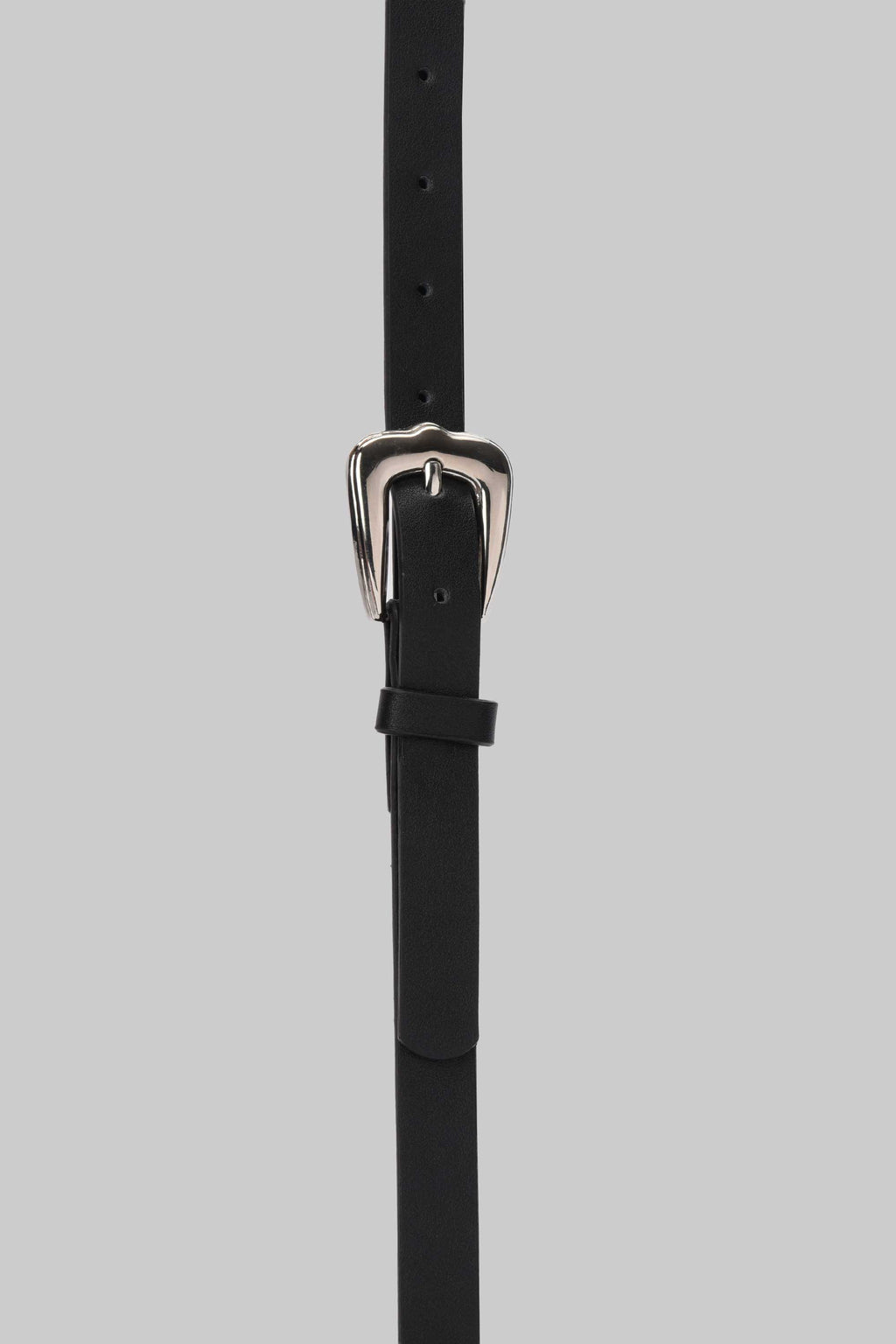 Black Silver Buckle Slim Belt belt CIZARO - Cizaro Jeans