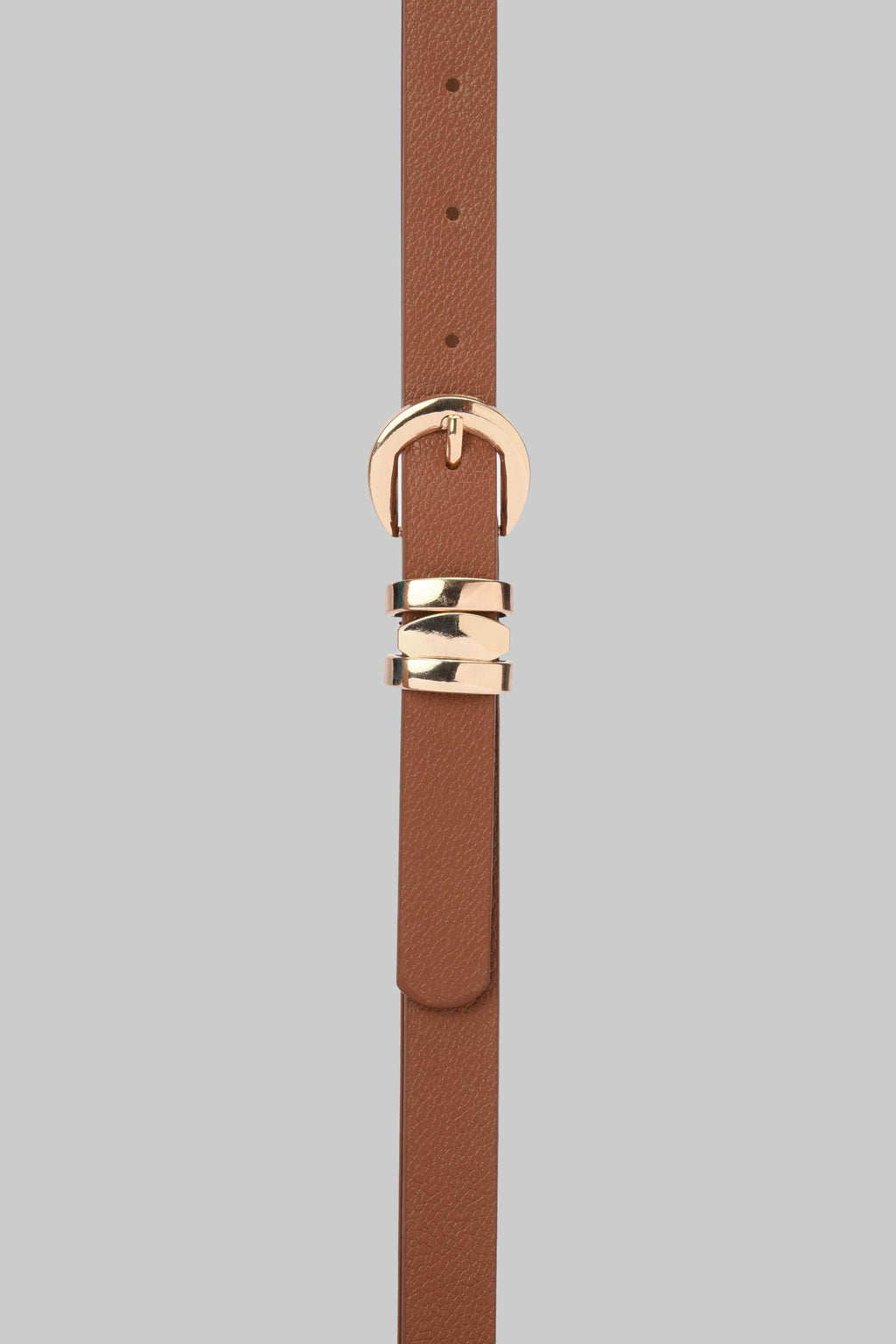 Honey Gold Buckle Skinny Belt