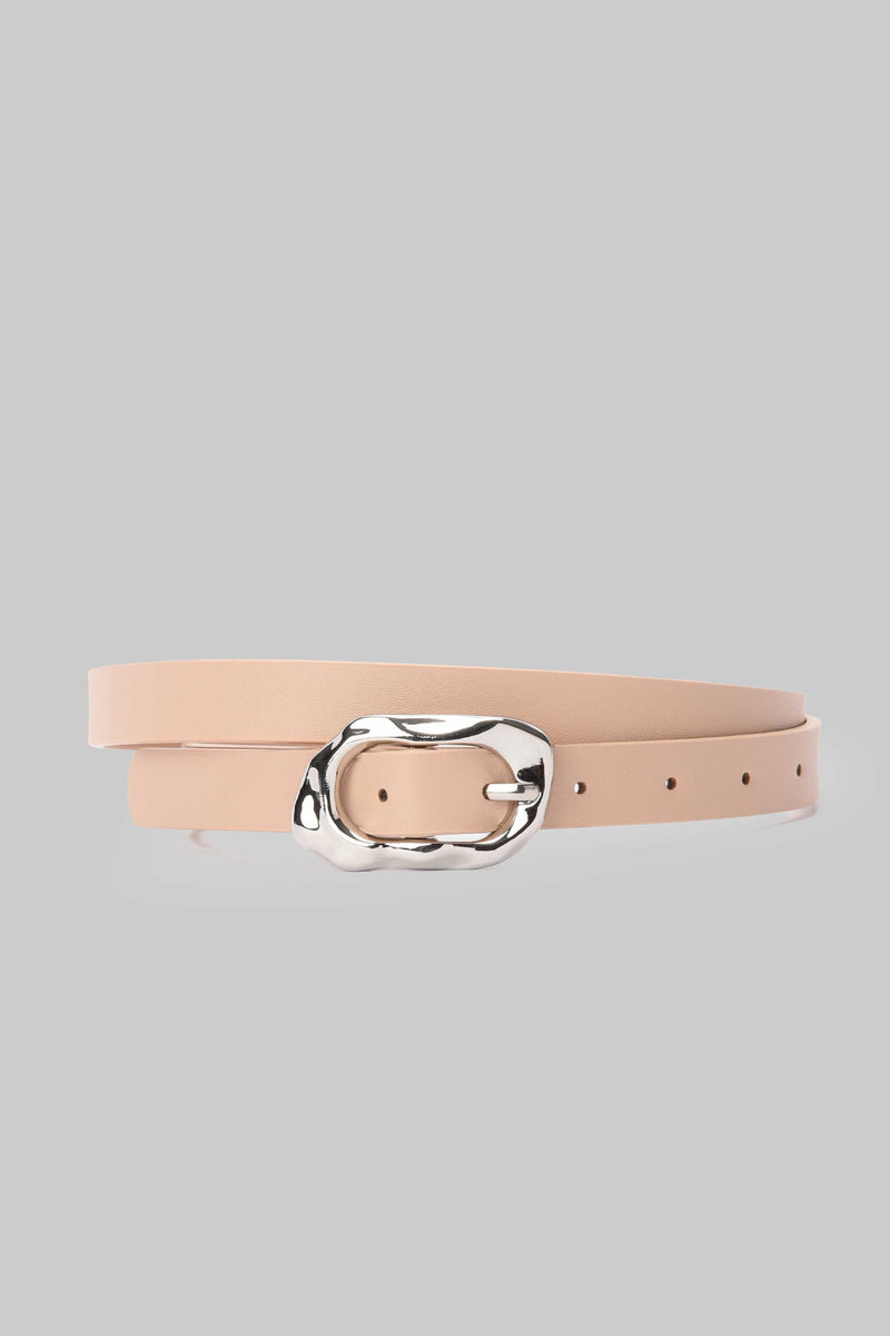 Beige Molten Buckle Belt belt CZBELT - Cizaro Jeans
