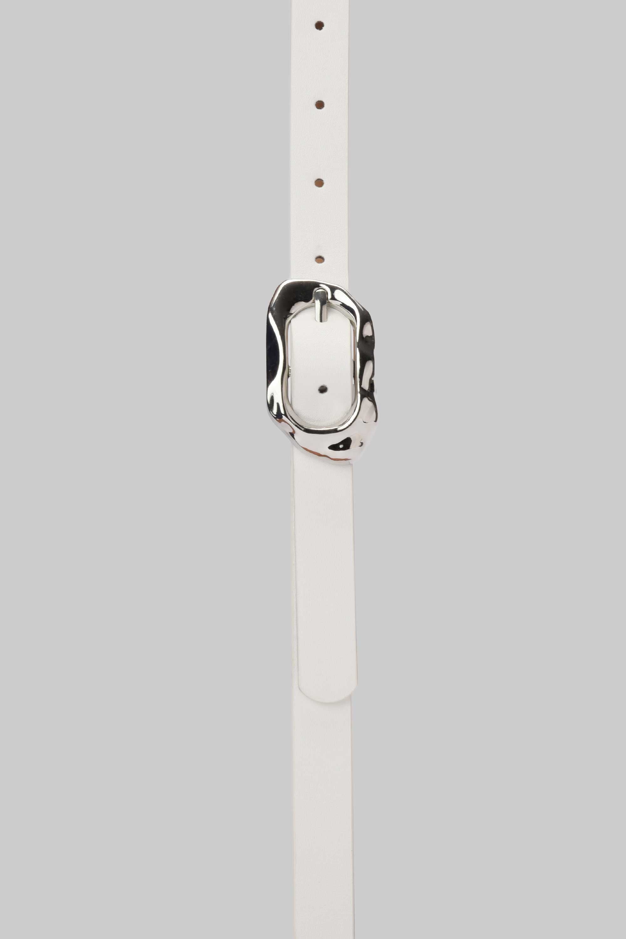 White Molten Buckle Belt belt Cizaro - Cizaro Jeans
